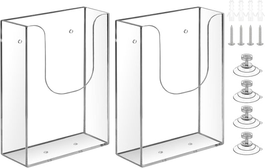 zavekia Brochure Holder, 4 x 6 Inches Brochure Holder Wall Mount Literature Holder Clear Flyer Holder Wall Mounted (2 pack)