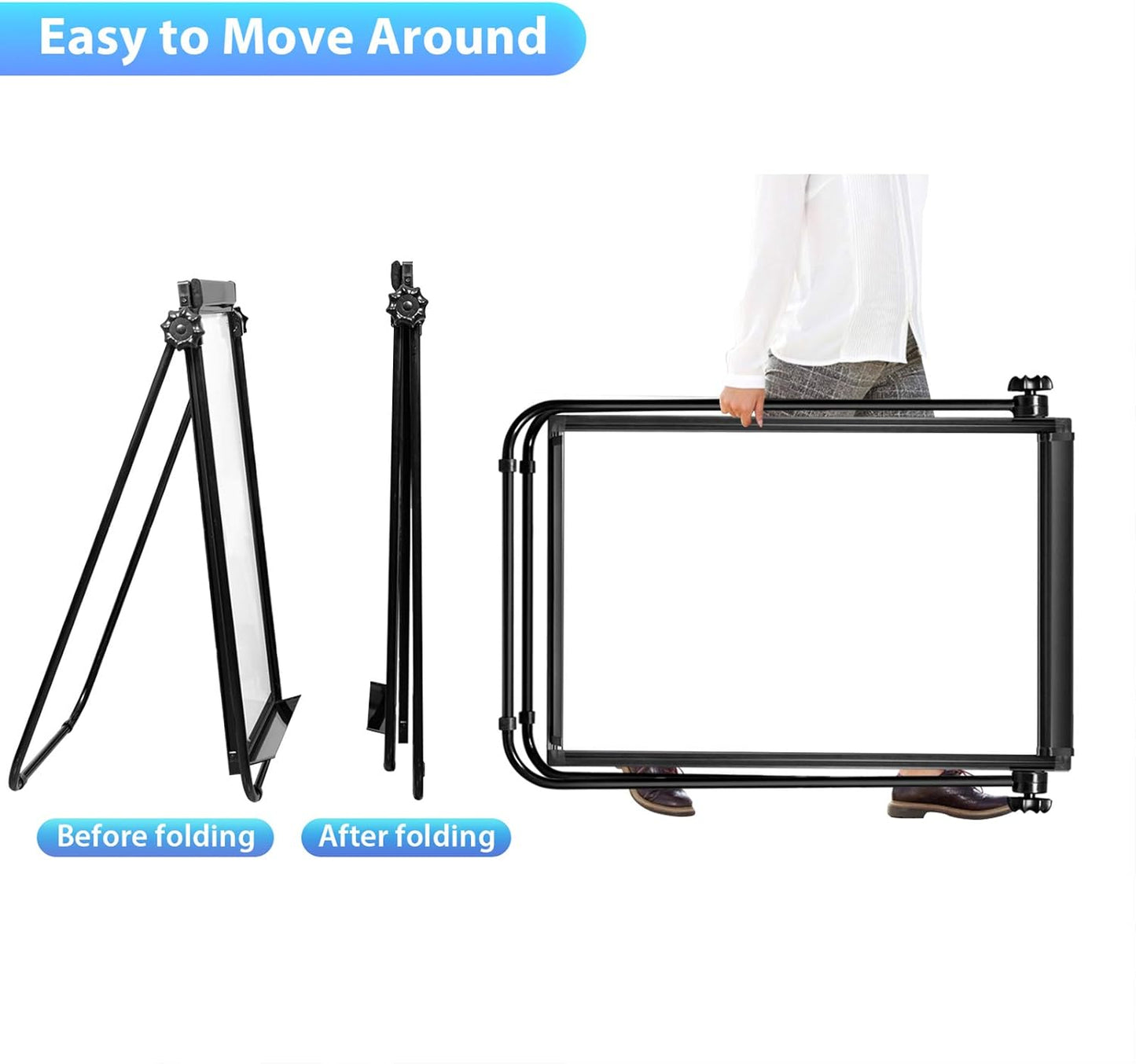 Stand White Board - 36x24 Magnetic Dry Erase Board Flipchart Easel Whiteboard, 3' x 2' Double Sided Easel Board Portable Whiteboard