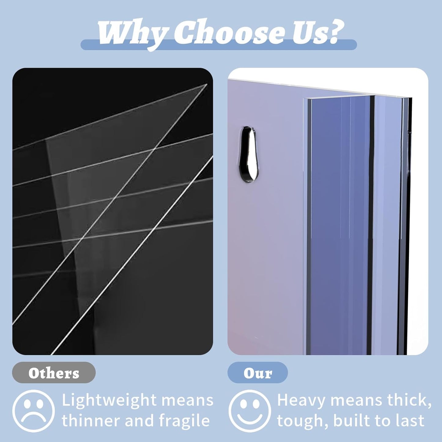 Iridescent Acrylic Wall Mounted Brochure Holder, 6 Magazine Holders and 12 Pamphlet Holders, Color-Shifting Display Rack, Trifold Flyer Rack, Literature Storage Rack for Home, Offices, Waiting Room