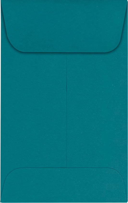 LUXPaper #1 Coin Envelopes | 2 1/4" x 3 1/2" | Teal | 80lb. Text | 250 Qty