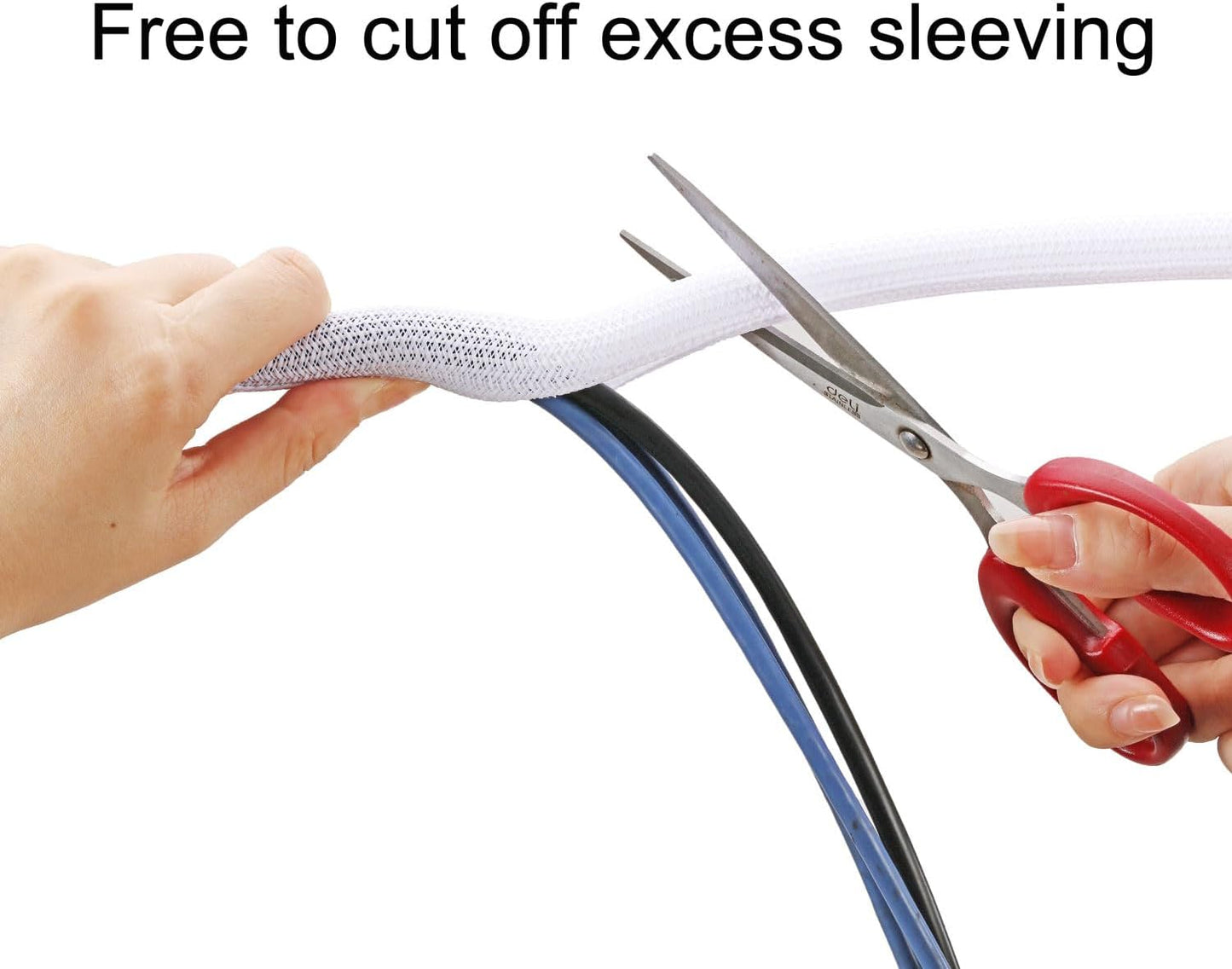 1/2" x100ft Split Sleeve Wire Loom Tubing - Chew-Proof Pet-Safe Cord Protector for USB, Power, Audio/Video Cables | Durable Cable Sleeve to Protect Cats & Wires | Easy Install, White