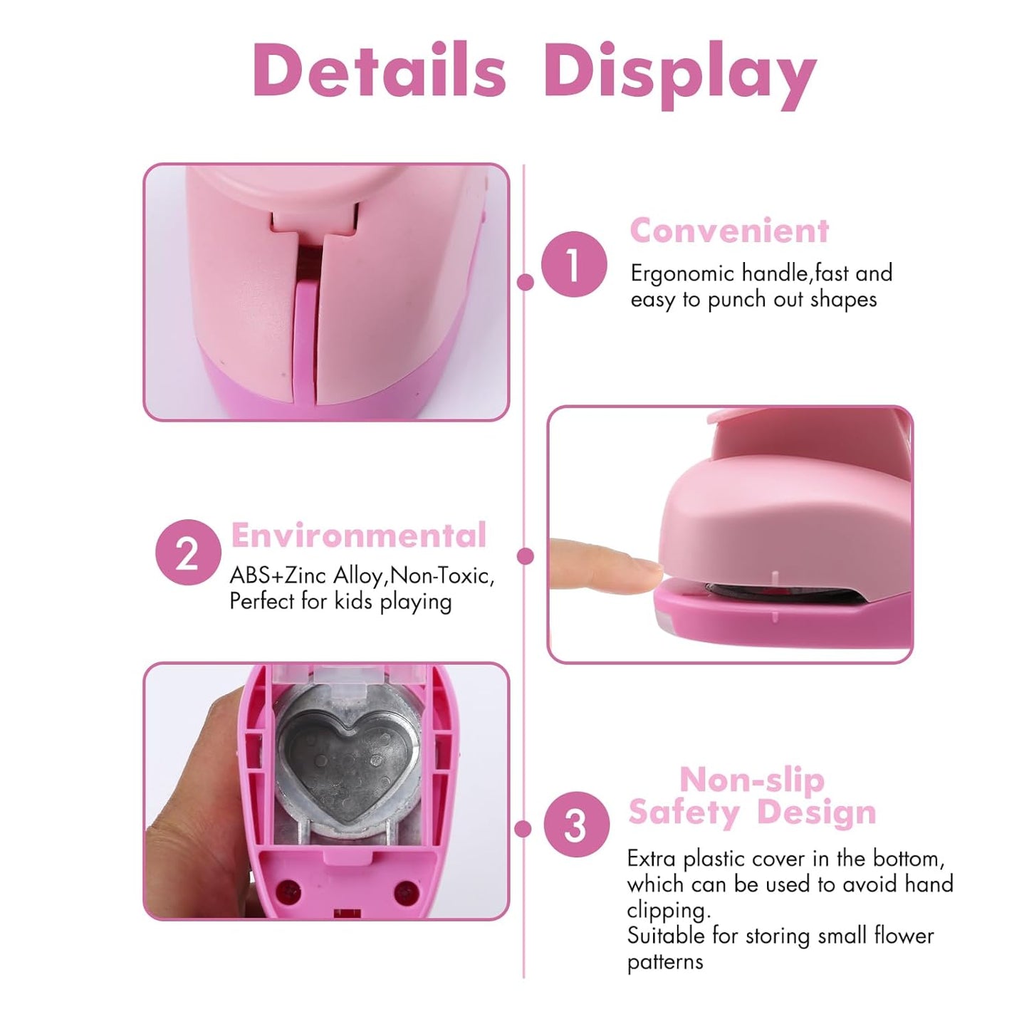 LOONENG 1 Inch Heart Paper Punch - High Precision Design for Romantic Heart Patterns - Ideal for Scrapbooking, Card Making, DIY Photo Albums, Gift Tags, Homemade Confetti