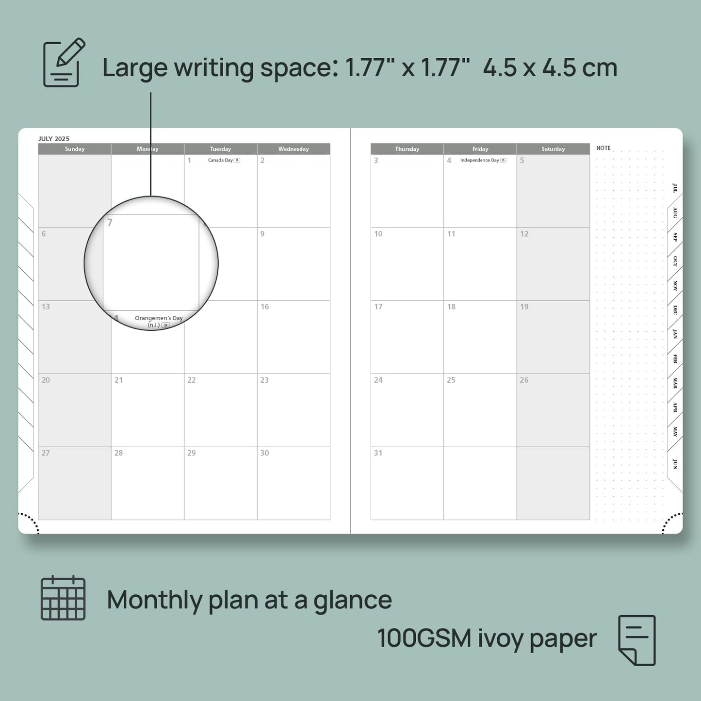 POPRUN Planner 2025-2026 (Large - 8.5'' x 10.5'') Academic Weekly Calendar (July 2025 - June 2026) with Hourly Time Slots, Monthly Tabs, 100GSM Thick Papers, Leather Soft Cover - Brown