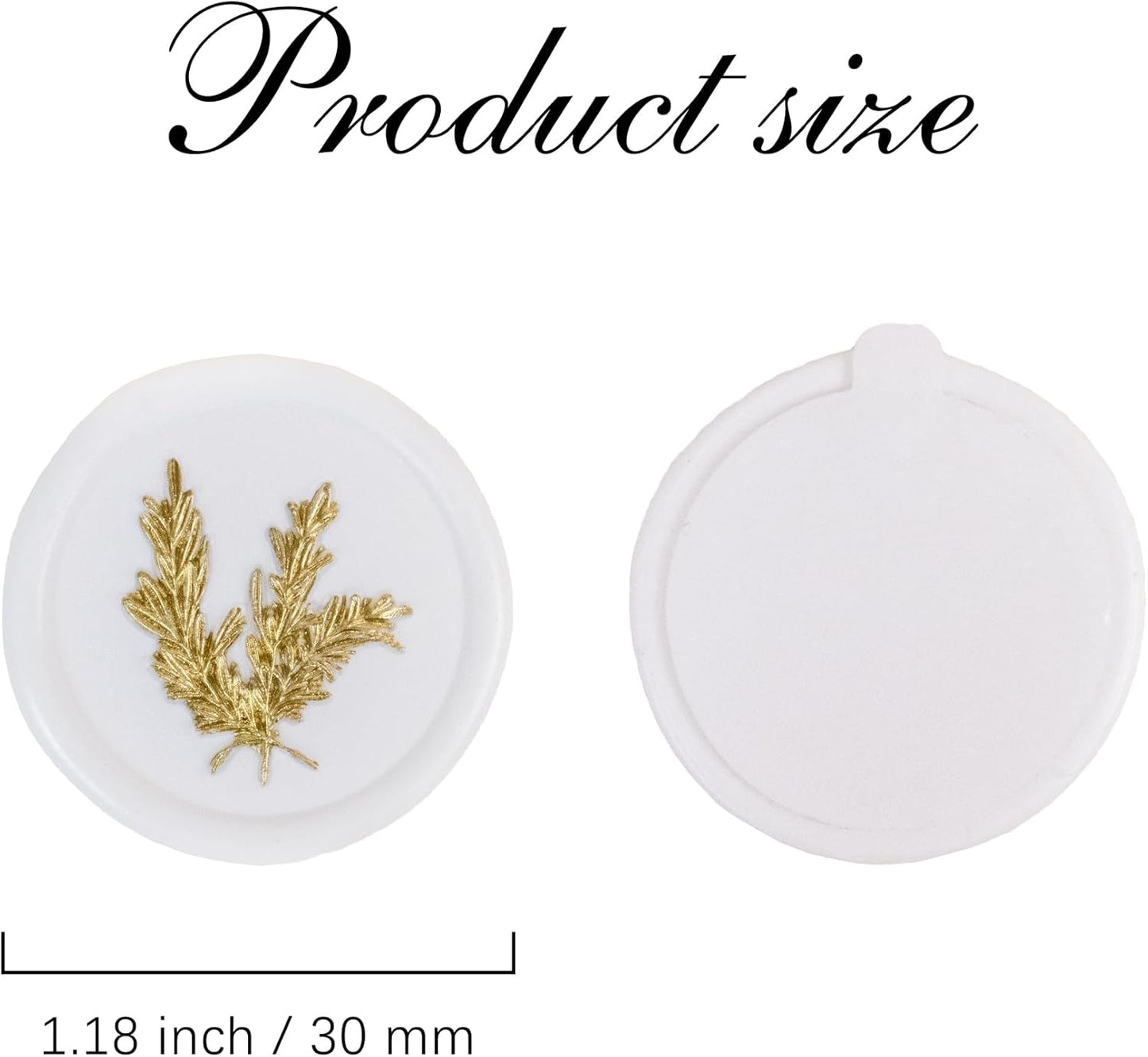 50Pcs Gold & White Wax Seal Stickers - Handmade Self-Adhesive Envelope Seals for Wedding Party Invitations, Gift Wrap, Christmas (Gold Rosemary Style)