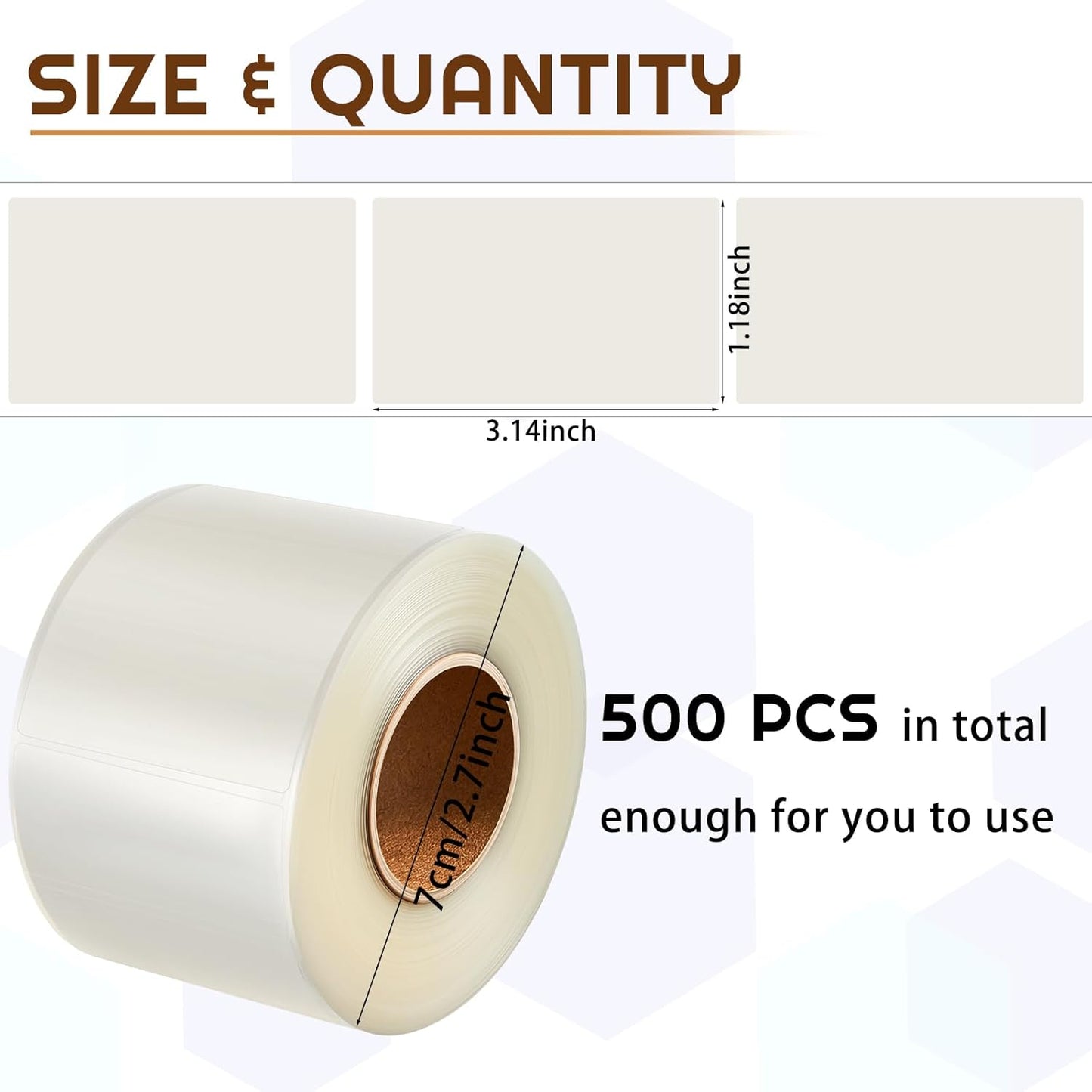 Zonon 1000 Pcs Clear Labels Label Protector Clear Stickers Wafer Seals Waterproof Labels for Protecting Barcodes, Numbers and Stickers (3.14 x 1.18 Inch,Rectangle)