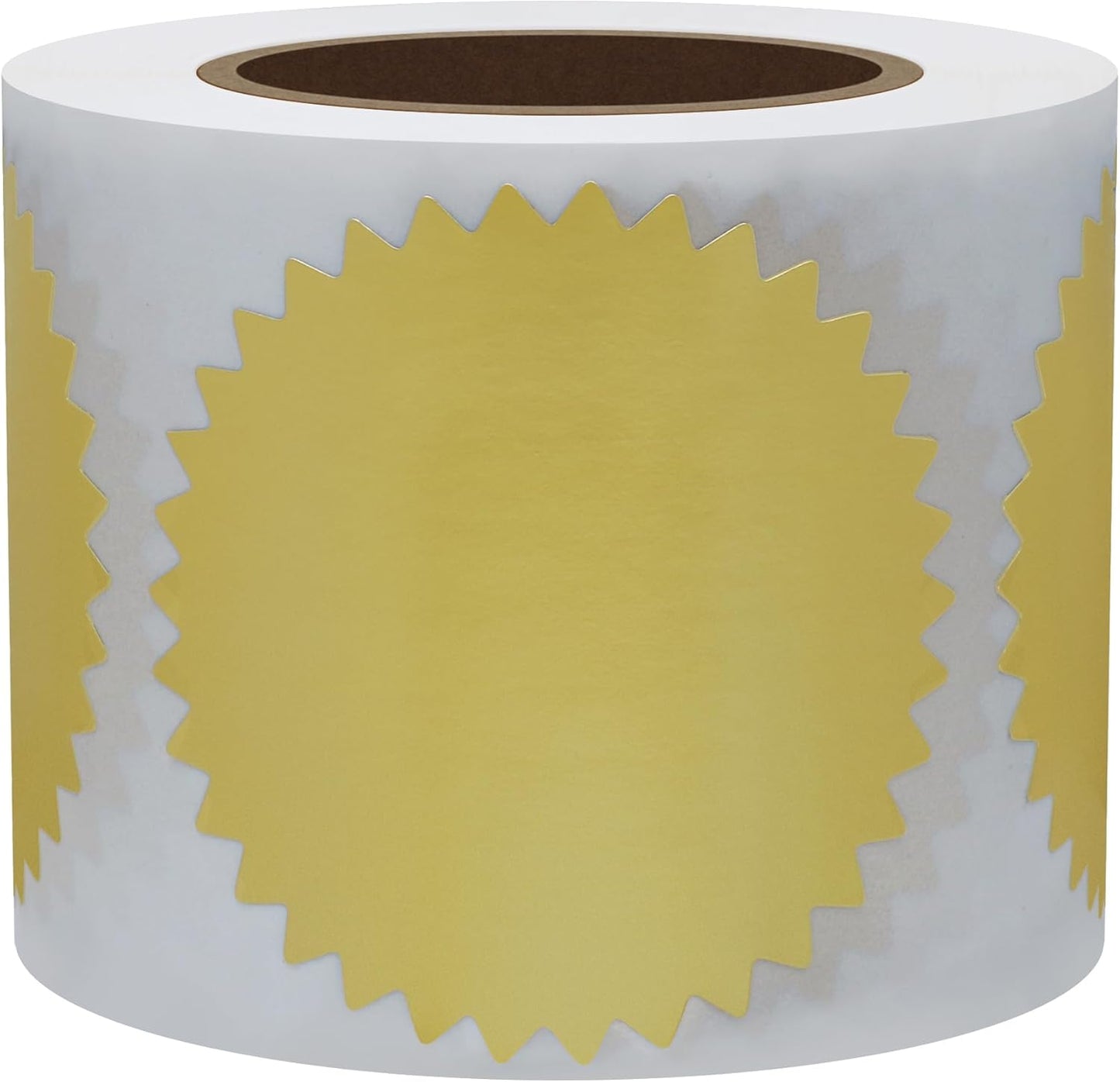 Hybsk 300pcs Notary Seals 2 inch Embossing Stickers Gold Metallic Certificate Sealing Labels with Serrated Edge for Awards Legal (Gold)
