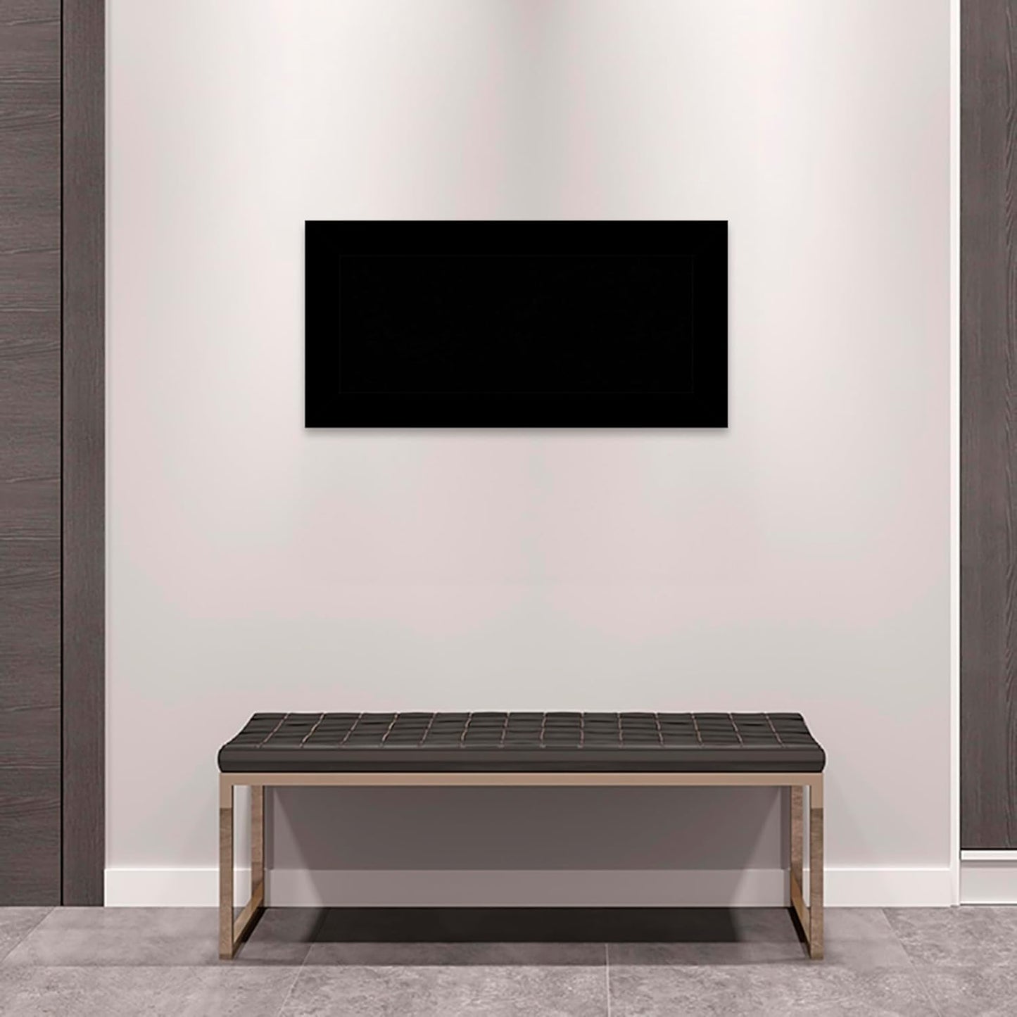 Amanti Art Black Cork Board for Wall, 17x35 Vision Board with Black Wood Frame, Medium Corkboard Office Decor for Home Organization, Casual Corkboard Pinboard to Display Items for Home Organization