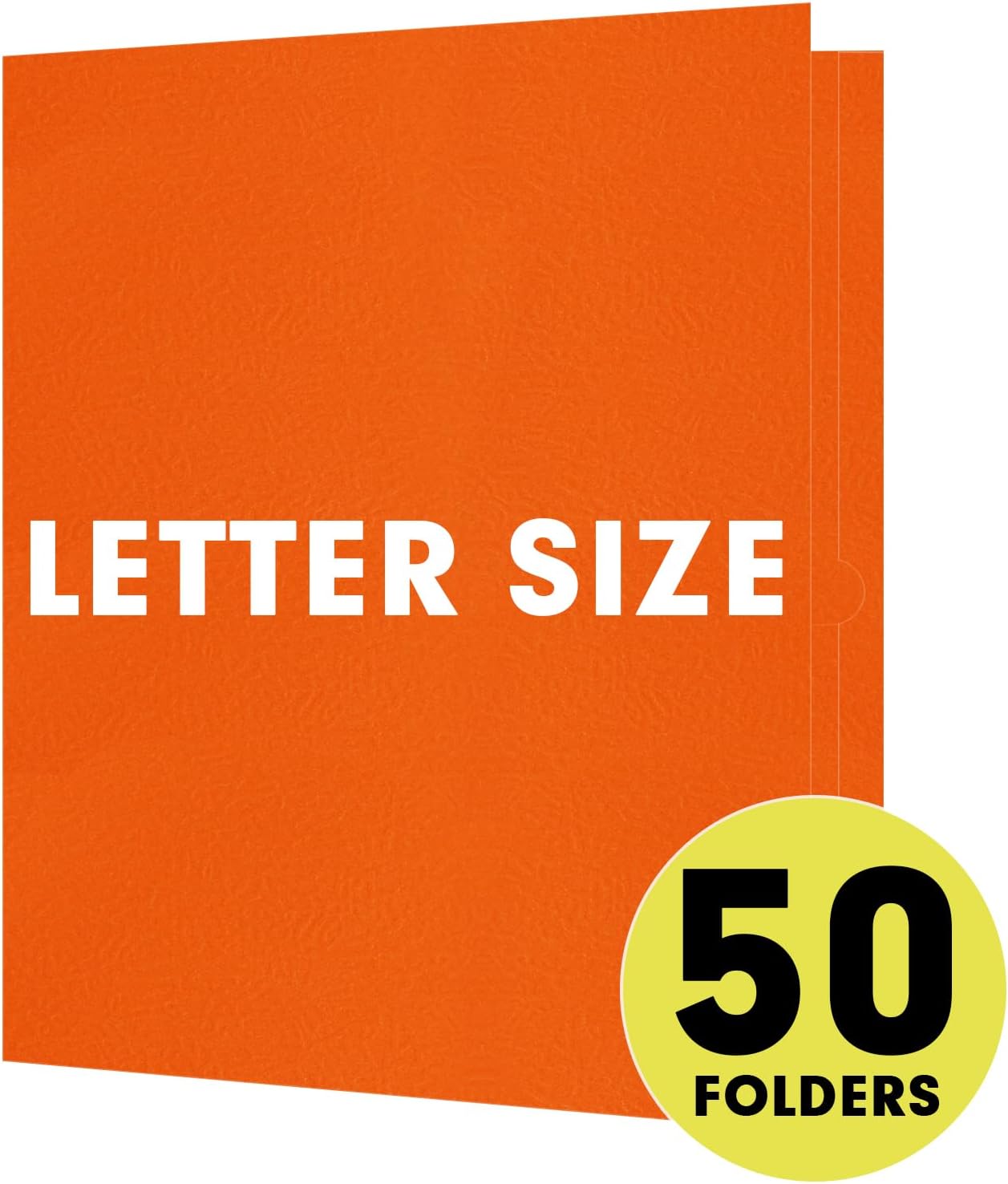 Two Pocket Folders, RAZCC 50 Pack 2 Pocket Folders Fit Letter Size Paper, Paper Folders with Pockets for School Office Business Home, Orange