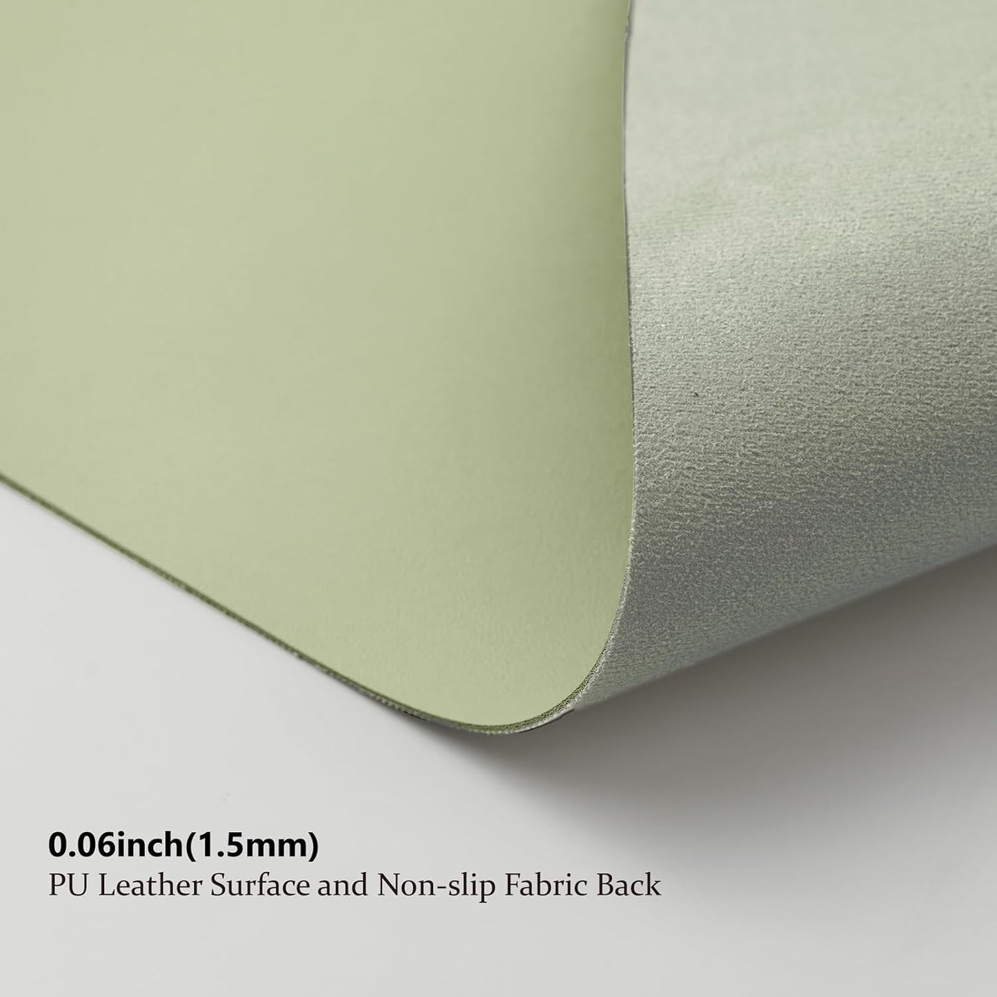 Leather Desk Mat - Non-Slip PU Pad for Office and Home - Organization Accessory - Ideal for Large Mouse Pads (Light Green, 31.5" x 15.7")