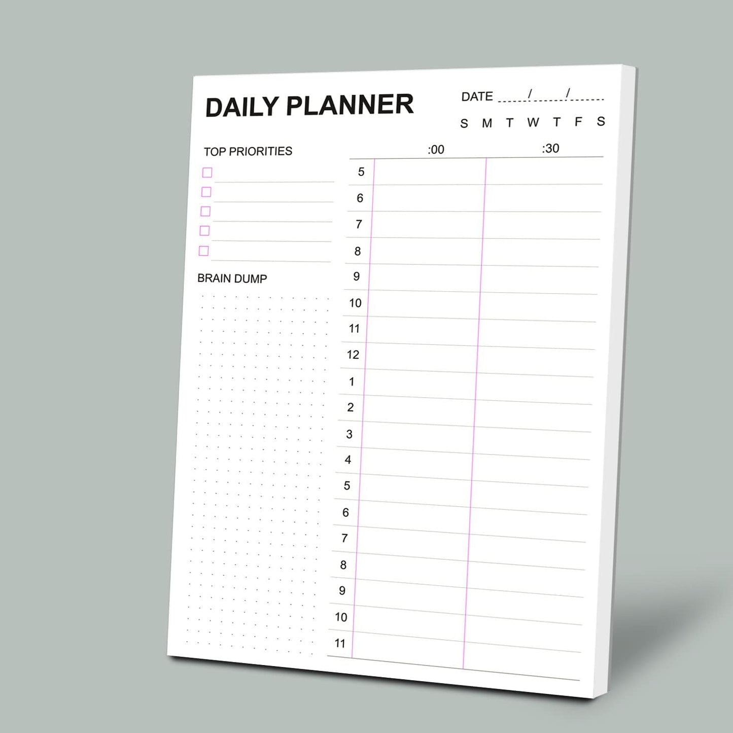 Tiankool To Do List Notepad - Daily To Do List with Priorities, Hourly Scheduler and Notes - Daily Planner Notepad for Work, Study, Appointments, 60 Tear Off Sheets Planning Pad, 7x10 Inch