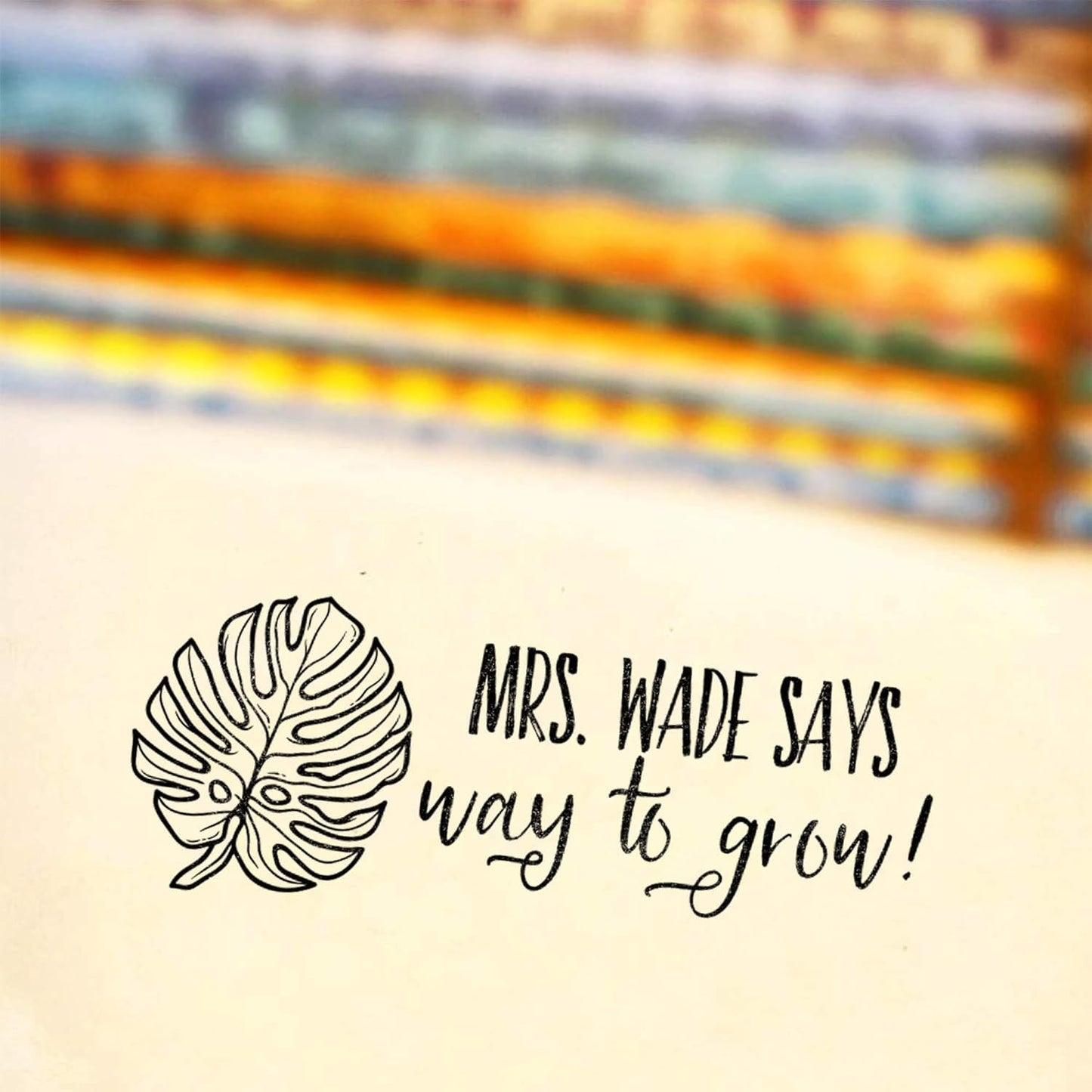 Custom Self-Inking Teacher Stamps | 49 Designs | Fun Phrases | Grading Made Easy | Classroom and Library Book Stamps (Way to Grow, Large)