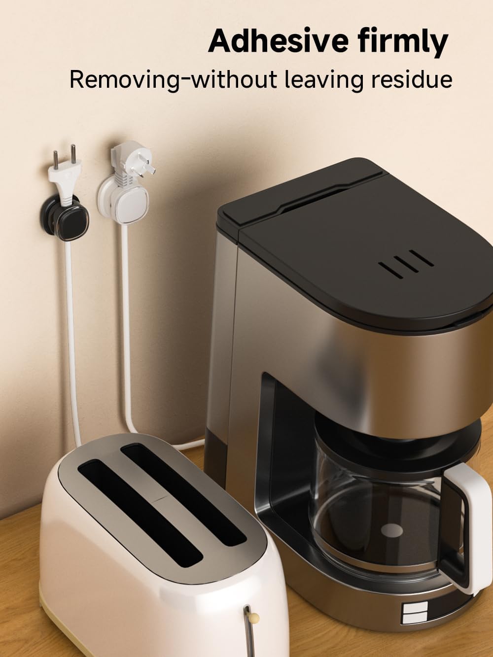 Magnetic Cable Clips, Adjustable Cord Holder Management, Adhesive Wire Keeper Organizer for Home Office Desk Phone PC Car Wall Desktop Nightstand Appliance (9-PCS White & Black)