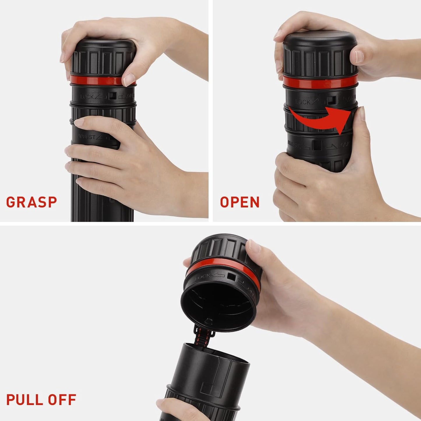 DEWEL 2 Pcs Black Document/Poster/Art Storage Tube, Adjustable Strap Waterproof and Light-Resistance Telescoping Carrying Case for Drawing, Drafting, Map Scroll, Document and Blueprint