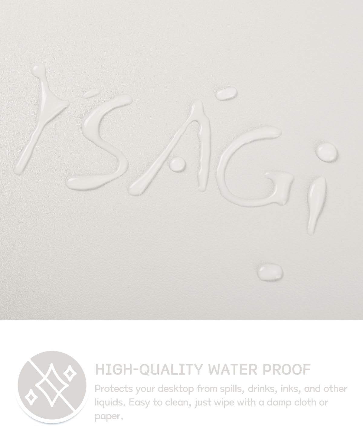 YSAGi Non-Slip Leather Desk Pad Long Size, Waterproof Laptop Computer Desk Keyboard Mat, Table Protector Blotter Mat, Large Mouse Pad for Office/Work/Home/Decor(Apricot Gray, 47" x 17")