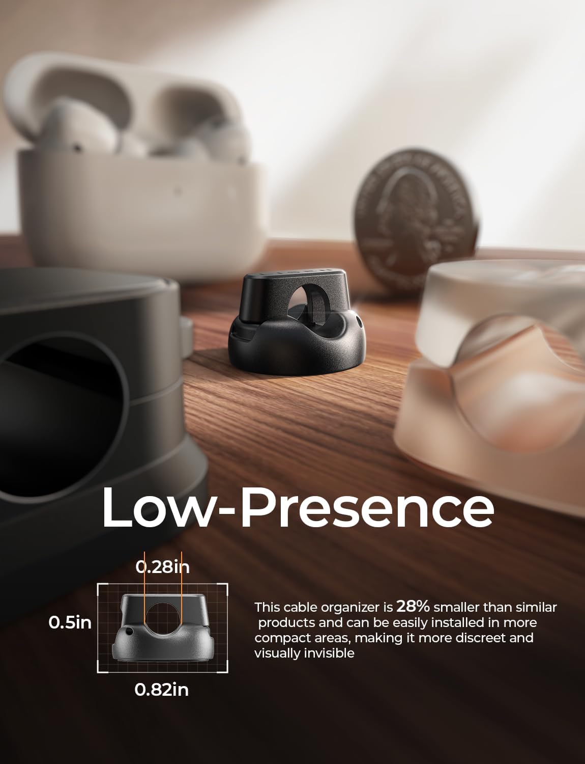 10-Pack Cord Holder [1S Lock] LISEN Magnetic Cord Holder for Nightstand, Under Desk Cable Management with 5 Extra Strong Adhesive Pads, Wire Holders for iPhone 17 Cords, Dorm, Home, Wall, Car, Desktop