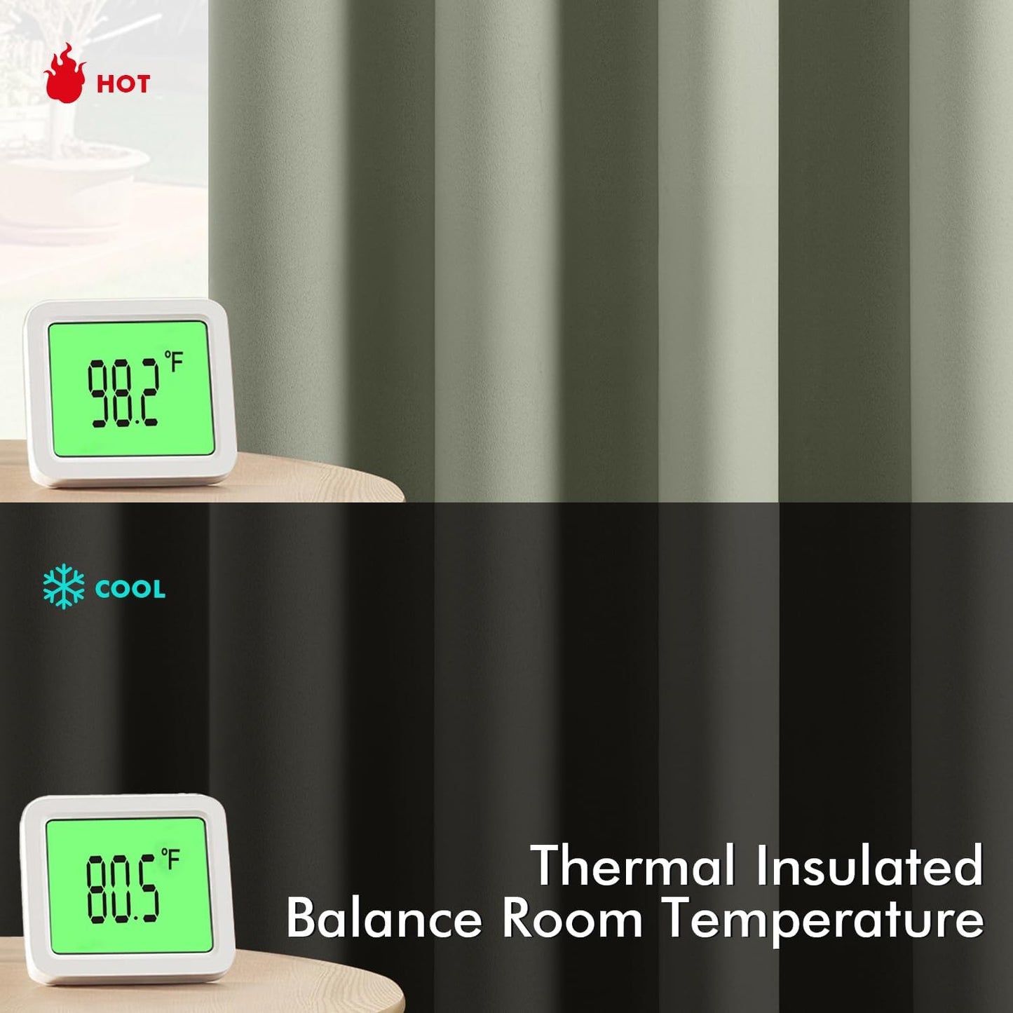 MIULEE Sage Green Blackout Curtains for Bedroom Living Room 84 Inches Long 2 Panels, Thermal Insulated Room Darkening Drapes Solid Grommet Top Noise Reducing Light Green Window Treatments 40x84 Inch