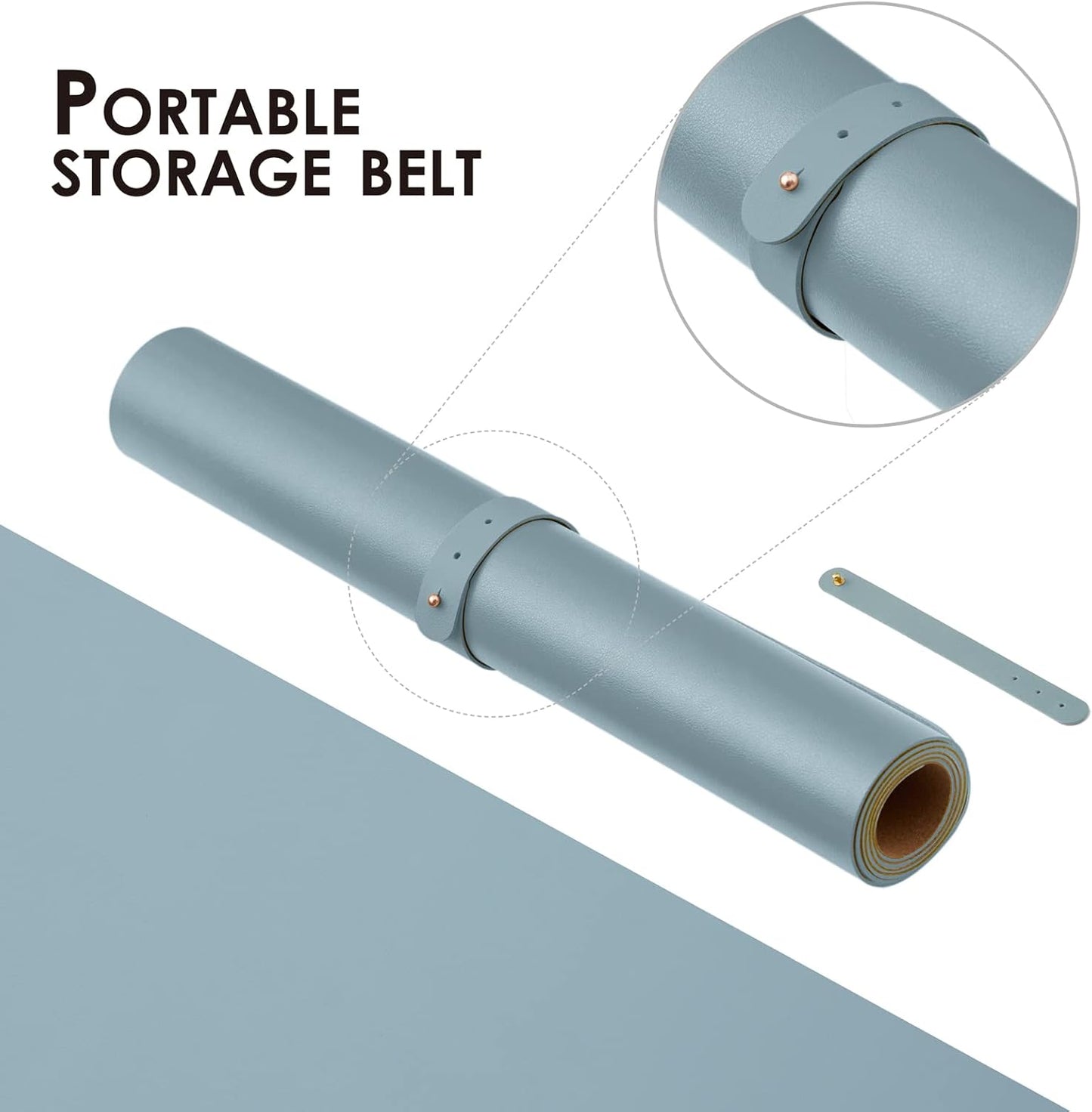 Cork Desk Mat - Dual-Sided Desk Pad for Office and Home - Desk Organization and Accessories - Ideal for Large Mouse Pad and Desk Mats on Top of Desks(Light Blue,90cmx 43cm)