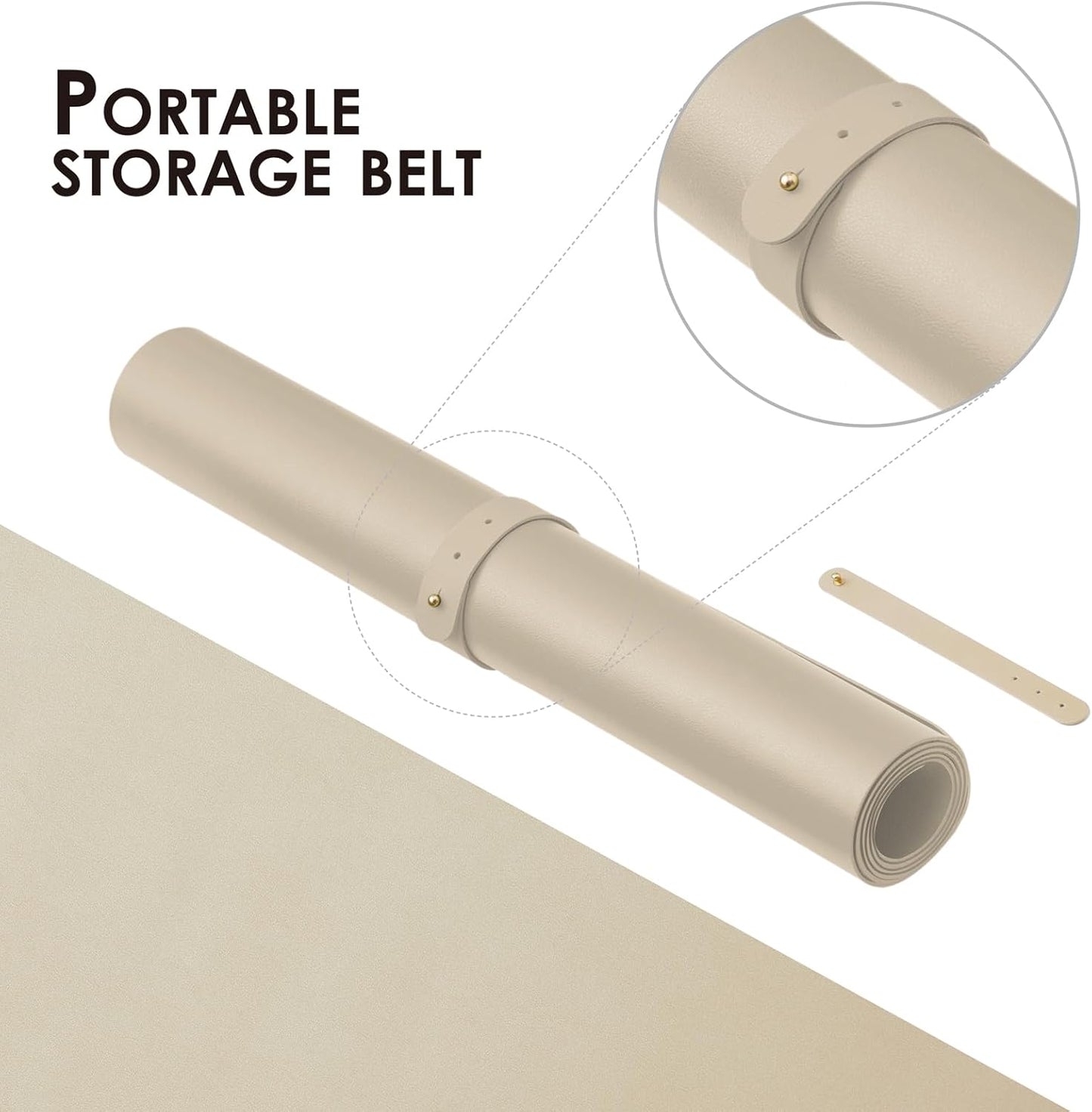 Compact Leather Desk Mat - Small Non-Slip PU Desk Pad for Office and Home - Ideal for Large Mouse Pad and Small Desk Mats on Top of Desks (Champagne Gold,23.6"x 11.8")