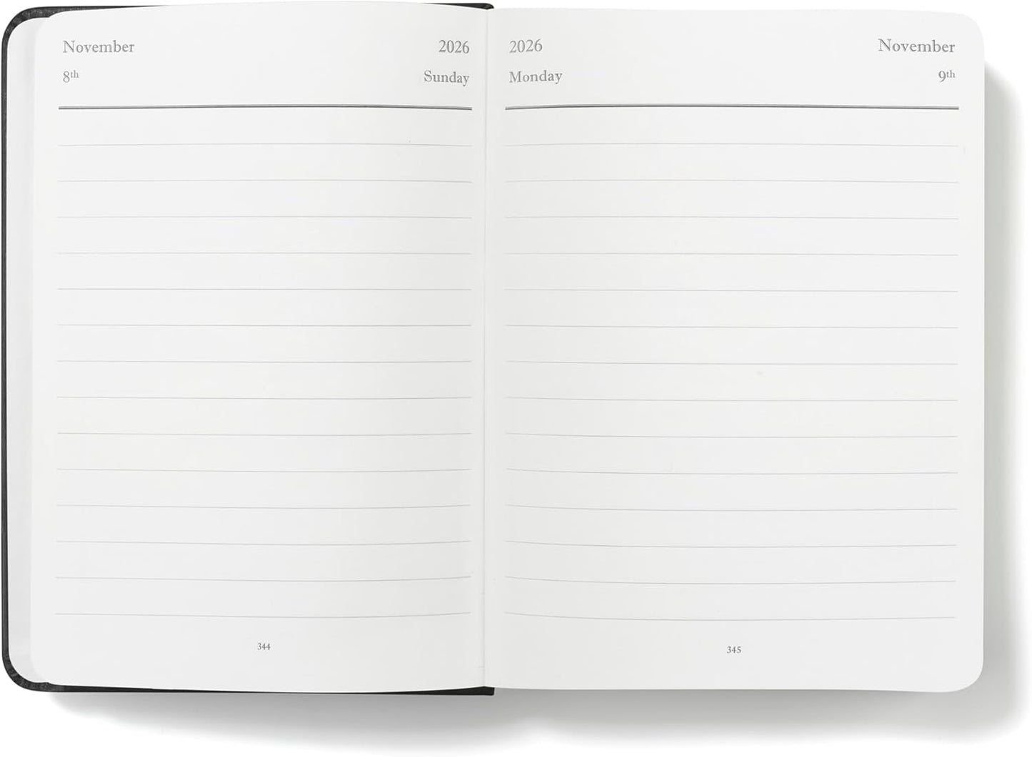 Wykeham's Executive 2026 Daily Journal Planner – US Public Holidays & Format – Customization Available (Personalized Black, 6”×4.5”)