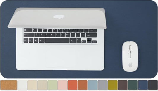 Compact Cork Desk Mat - Small Dual-Sided Desk Pad for Office and Home - Desk Organization and Accessories - Ideal for Large Mouse Pad and Small Desk Mats on Top of Desks(Dark Blue,23.6"x 11.8")