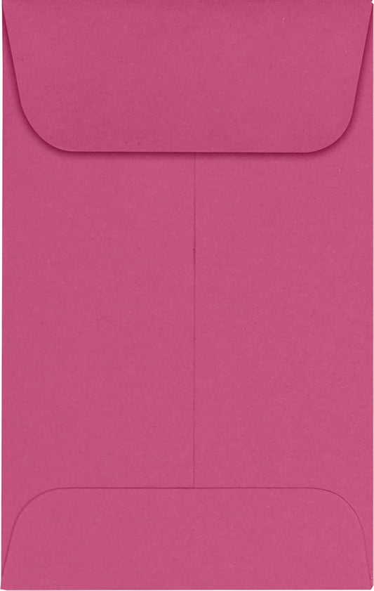 LUXPaper #1 Coin Envelopes | 2 1/4" x 3 1/2" | Magenta Pink | 80lb. Text | 1,000 Qty