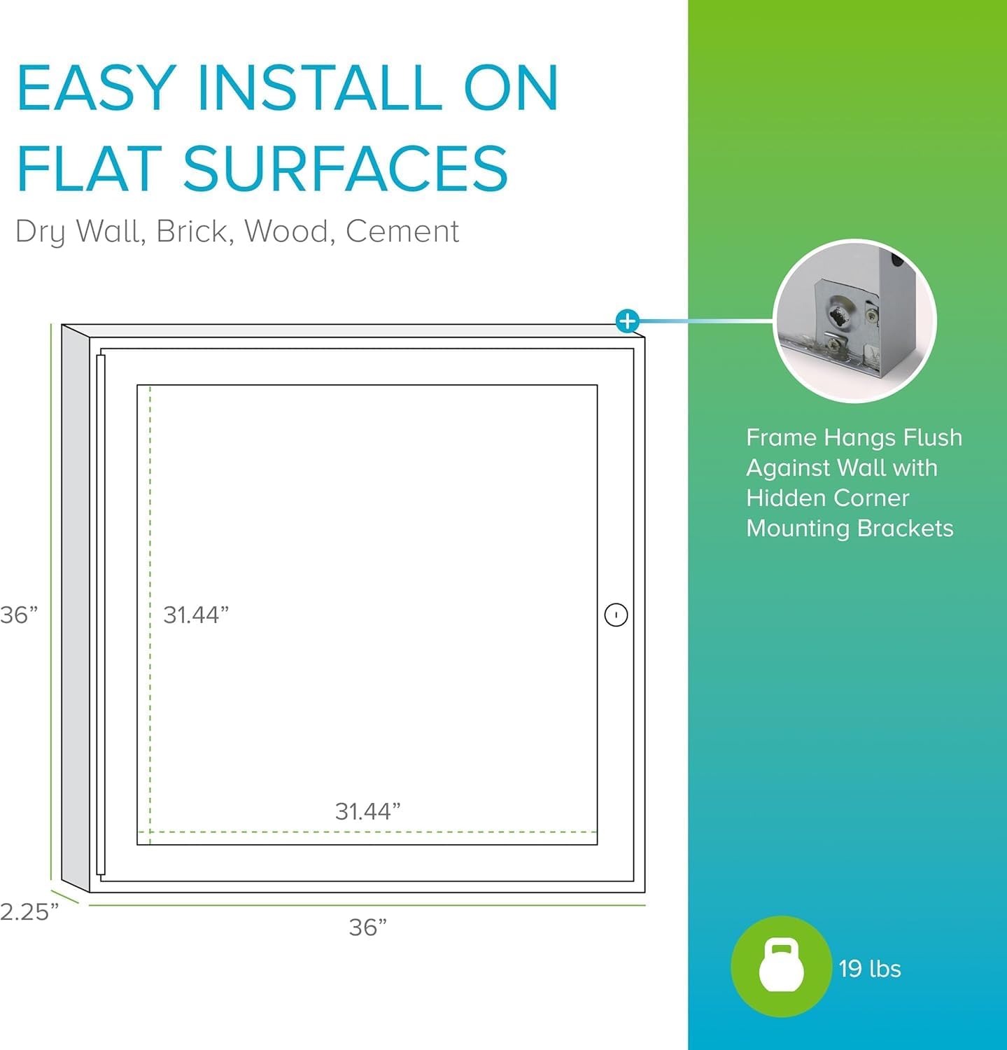 Ghent 36"x36" 1-Door Outdoor Enclosed Vinyl Bulletin Board, Shatter Resistant, with Lock, Satin Aluminum Frame - Ivory (PA13636VX-185), Made in the USA