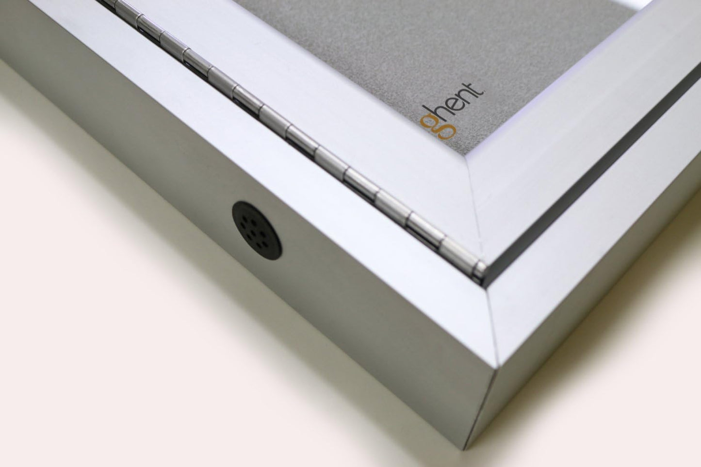 Ghent 36"x48" 2-Door Outdoor Enclosed Vinyl Bulletin Board, Shatter Resistant, with Lock, Satin Aluminum Frame - Caramel (PA23648VX-181), Made in the USA