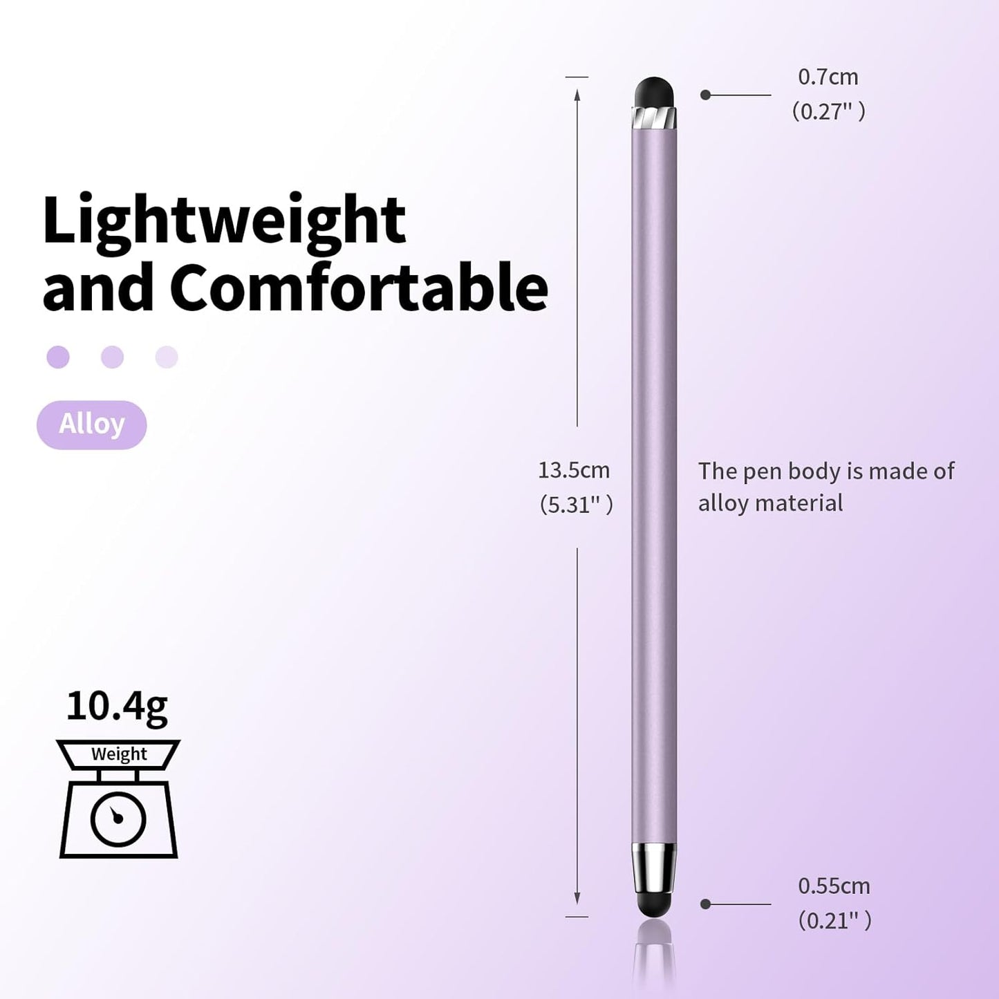 10 PCS Stylus,Stylus Pen for Touchscreen,Stylus 2-in-1 High Sensitivity & Precision Suitable for Touch Screens of iPhone/ipad/Android Tablets(10 Stylus Pen Purple/Black + 20 Tips)