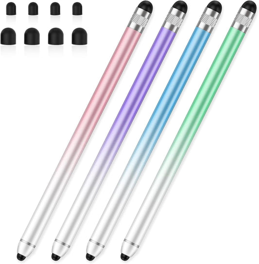 Stylus Pen for Touchscreen, Dual-end High Sensitivity Capacitive Stylus Pen for iPhone/iPad/Android/Samsung/Computer/Tablets, AmberVec Universal Stylists Pens for Touch Screens, 4 Pack