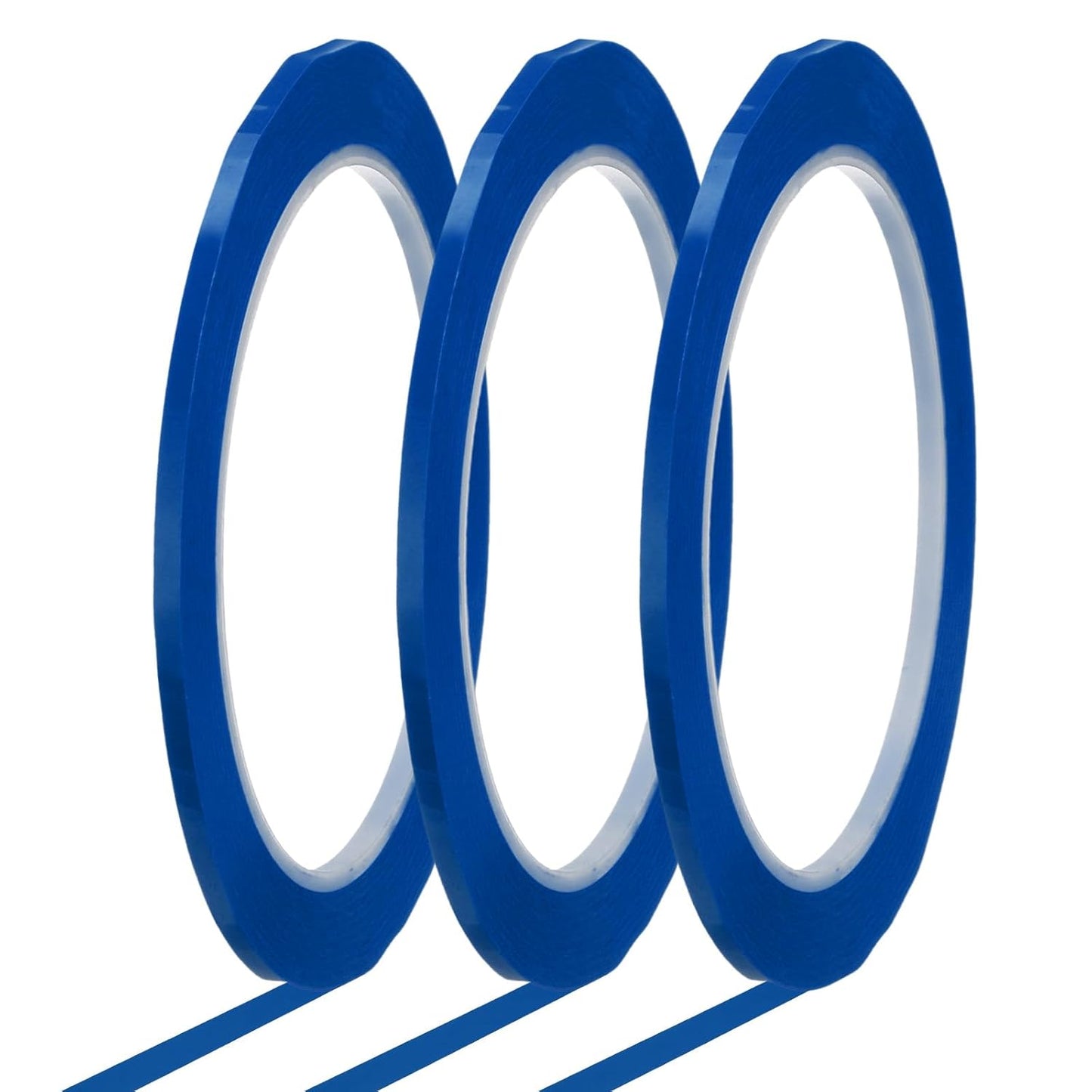 MECCANIXITY Whiteboard Tape 1/8" x 72 Yard Pinstripe Graphic Chart Line Grid Marking Tapes for Classroom Office Dry Erase Board Art, Blue, Pack of 3