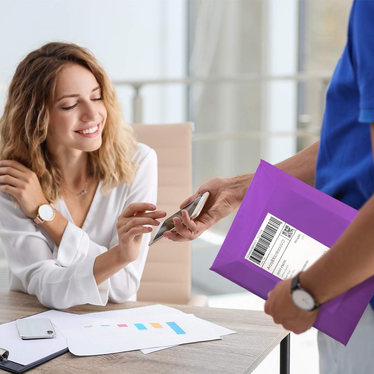 UCGOU Poly Mailers 14.5x19 Inch Purple 200 Pack Large Shipping Bags #7 Strong Thick Mailing Envelopes Self Sealing Adhesive Waterproof and Tear Proof Boutique Packaging Postal for Clothing