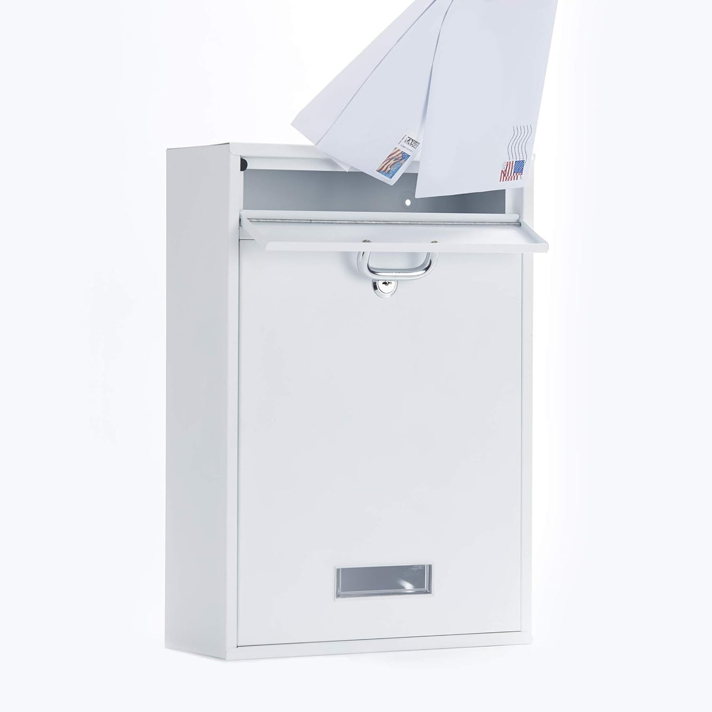 Wall Mounted Locking Vertical Dropbox Mailbox - Safe and Secure (Large) | Made with Galvanized Steel