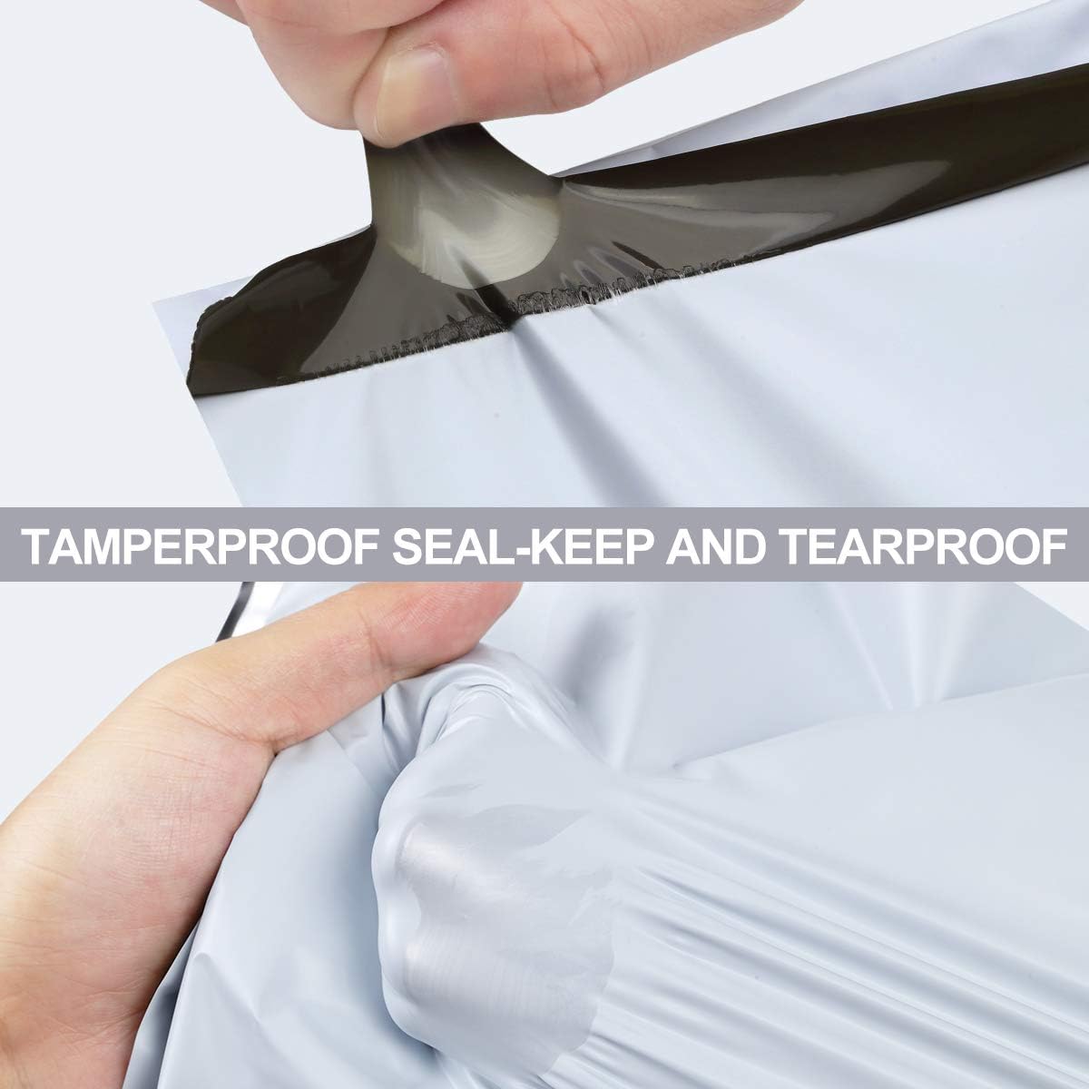 UCGOU 100 Pack White Poly Mailers Variety Size Pack, 10x13 Inch & 12x15.5 Inch & 14.5x19 Inch &19x24 Inch, 25 PCS Each Shipping Bag, Self-sealing Adhesive Mailers Assorted Sizes for Small Business