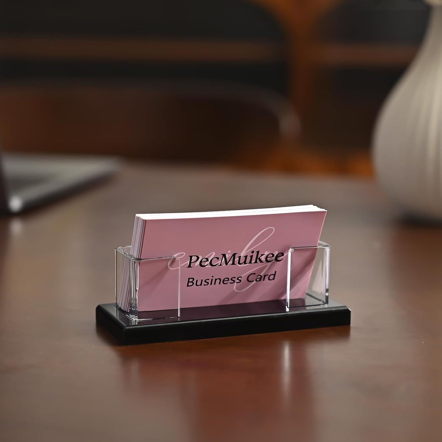 PecMuikee Business Card Holder for Desk，Acrylic Business Card Display Stand,Multiple Business Card Holders for Office, Exhibition, Home, Restaurant (slot 1)