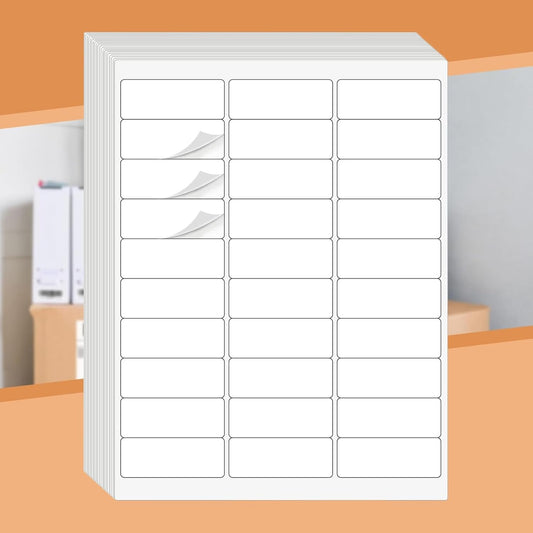 Address Labels 1" X 2-5/8" 30 Up Mailing Label for Laser/Inkjet Printer, Blank White, Permanent Adhesive, Printable Label Sticker Paper (1000 Sheets - 30000)