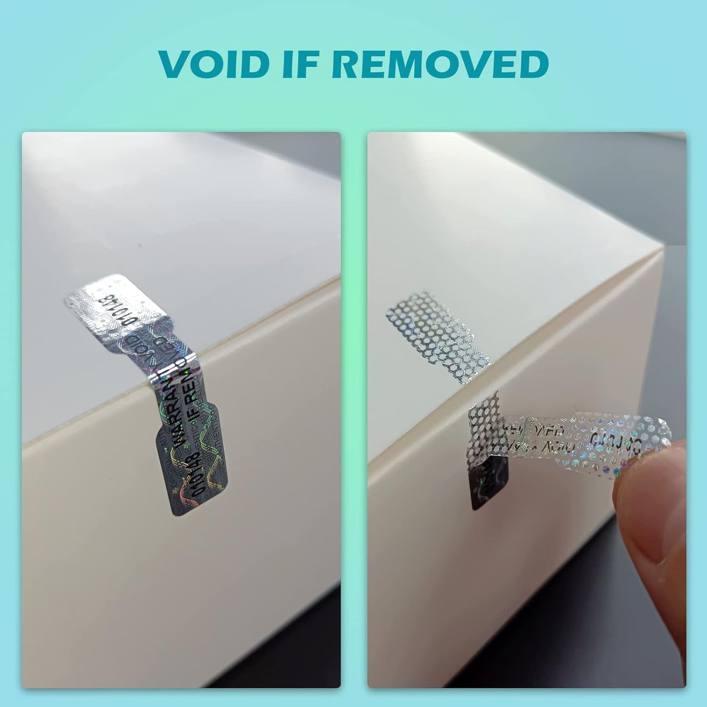 Hologram Tamper Evident Stickers, Void High Security Sticker, DogBone Warranty Tamper Proof Sealing Labels, Unique Sequential Serial Numbering (2Inch X 0.4Inch,GQYH) (580)