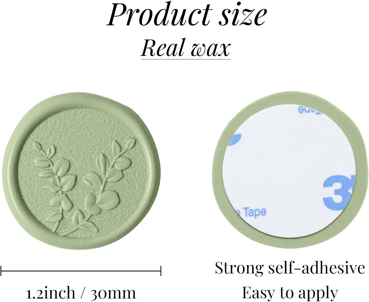 UNIQOOO Wax Seal Stickers - Eucalyptus Leaves Wedding Invitation Envelope Botanical Seal Stickers, 50 Pcs Self- Adhesive Sage Green Stickers, Perfect for Invitation, Christmas, Gift Wrapping, Party