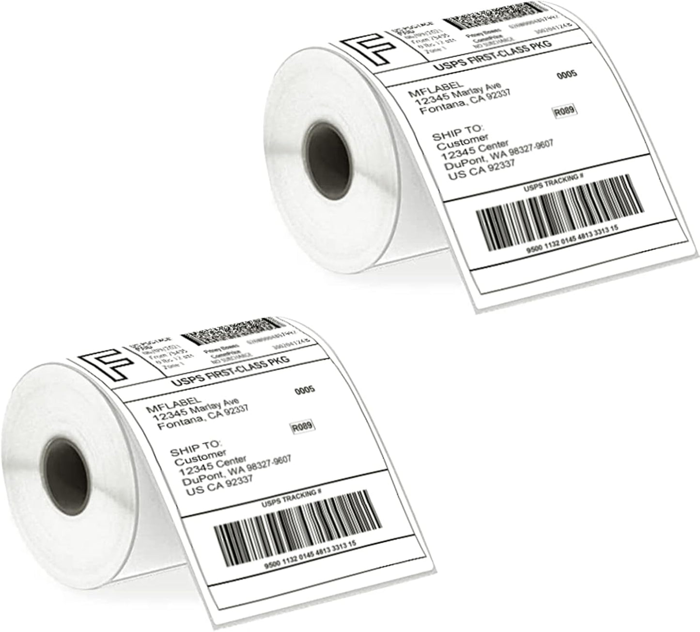 MFLABEL 4x6 Thermal Shipping Labels - 2 Rolls of 250, Perforated & Smudge-Proof Direct Thermal Labels Compatible with Rollo, Zebra, for Amazon UPS FedEx Shopify