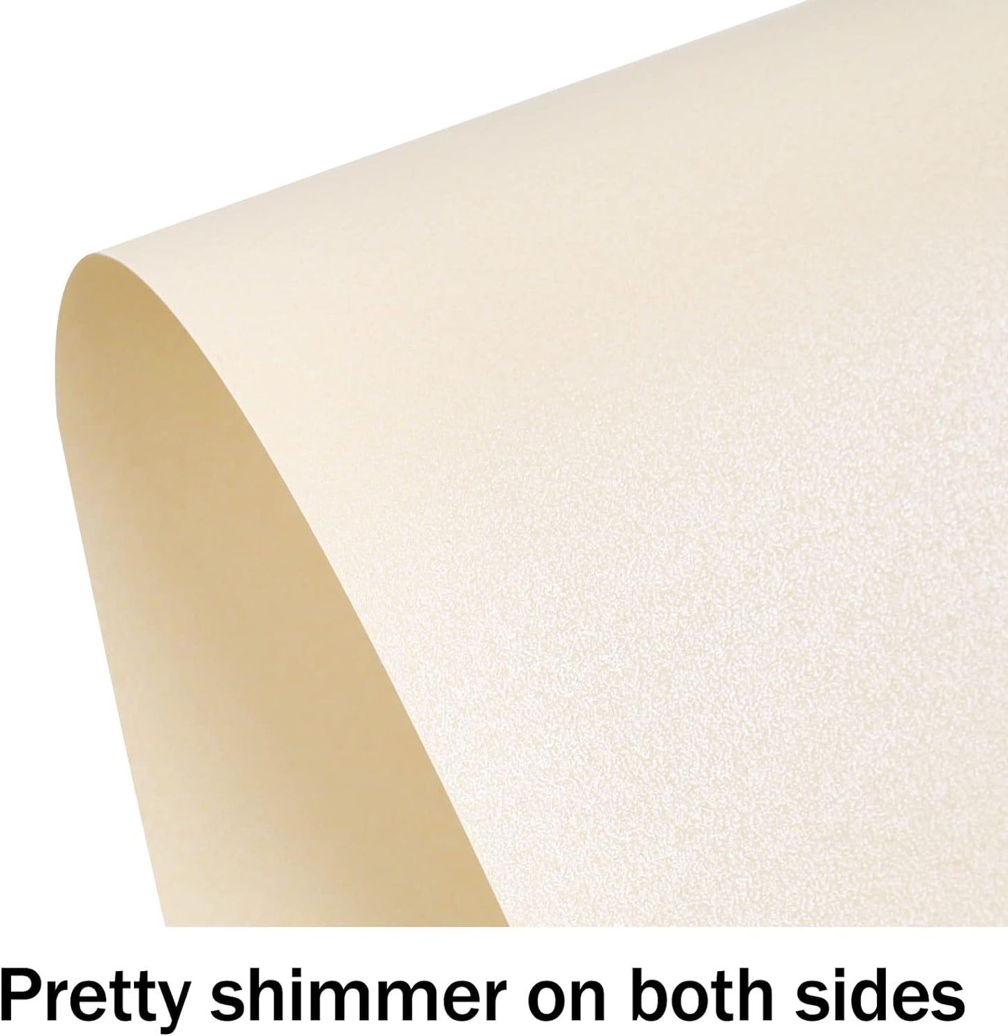 100 Sheets Cream Shimmer Cardstock 8.5 x 11 Off White Paper, Goefun 80lb Ivory Card Stock Printer Paper for Invitations, Certificates, Crafts, Card Making