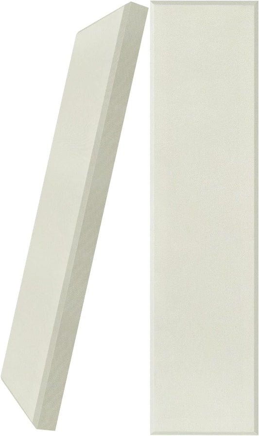UMIACOUSTICS 2 PCS Fiberglass Acoustic Panels, 48x12x2 Inches Sound Absorbing Panels, Self-adhesive Sound Proof Panels for Studios, Office, Home Theater. (Off White)