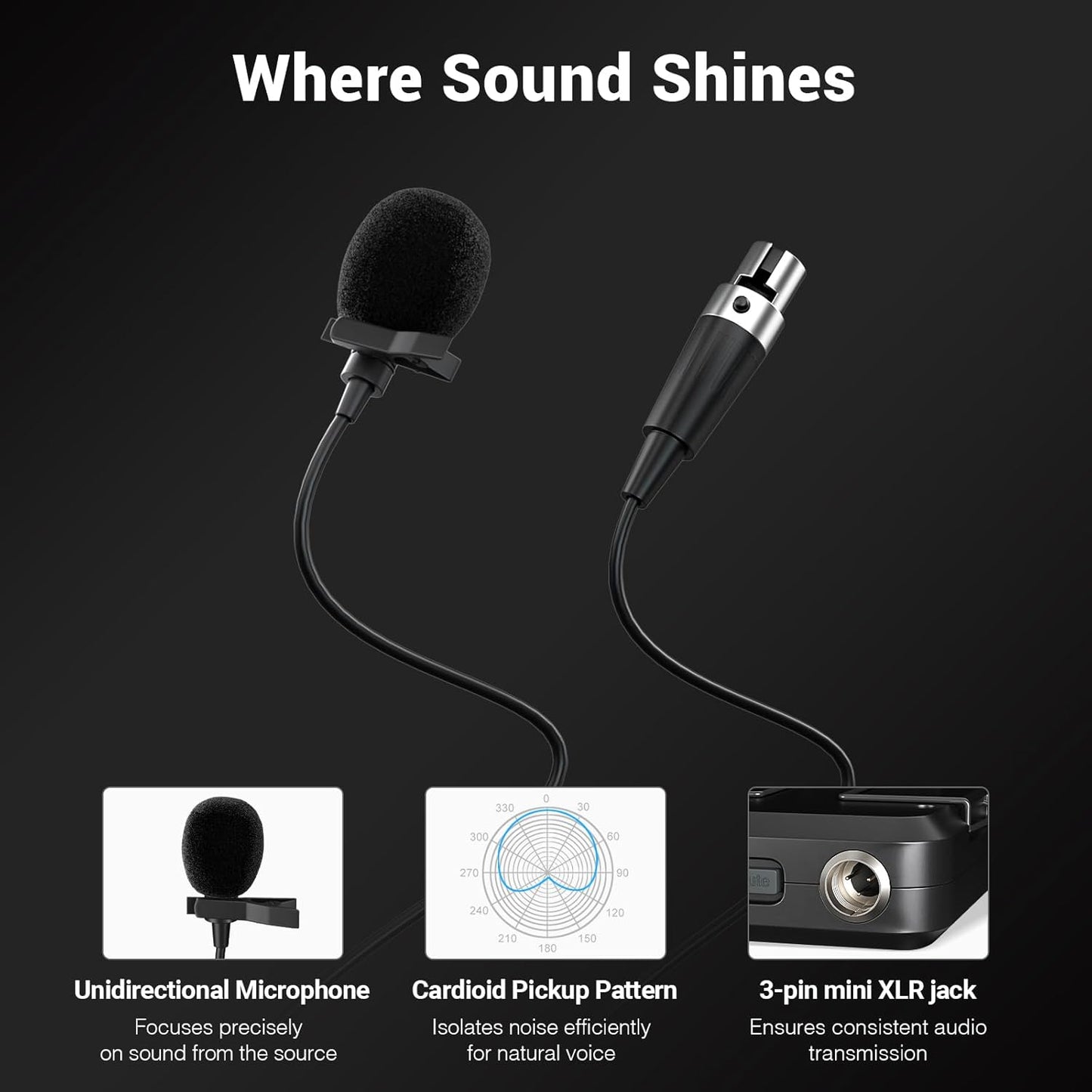 Phenyx Pro Dual UHF Wireless Microphone System，Auto-Scan Cordless Mic Set w/ 2x100 Frequencies, 2 Bodypacks & Headsets/Lapel Microphones for Speaking, Singing, Church, DJ (PTU-71-2B)