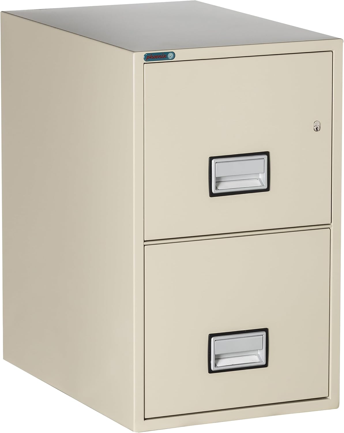25 inch 2-Drawer Vertical Fireproof File Cabinet – Letter Size Filing – Key Lock – Water Resistant Seal – Fire and Impact Rated – Putty Finish – Model LTR2W25P