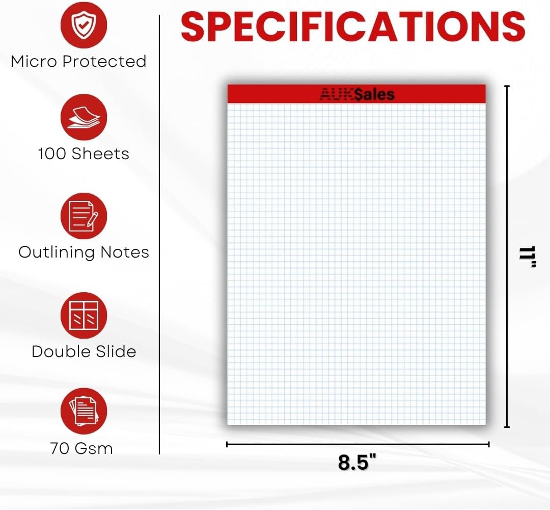 Graph Paper Pad Multisize (1, 8.5" x 11")