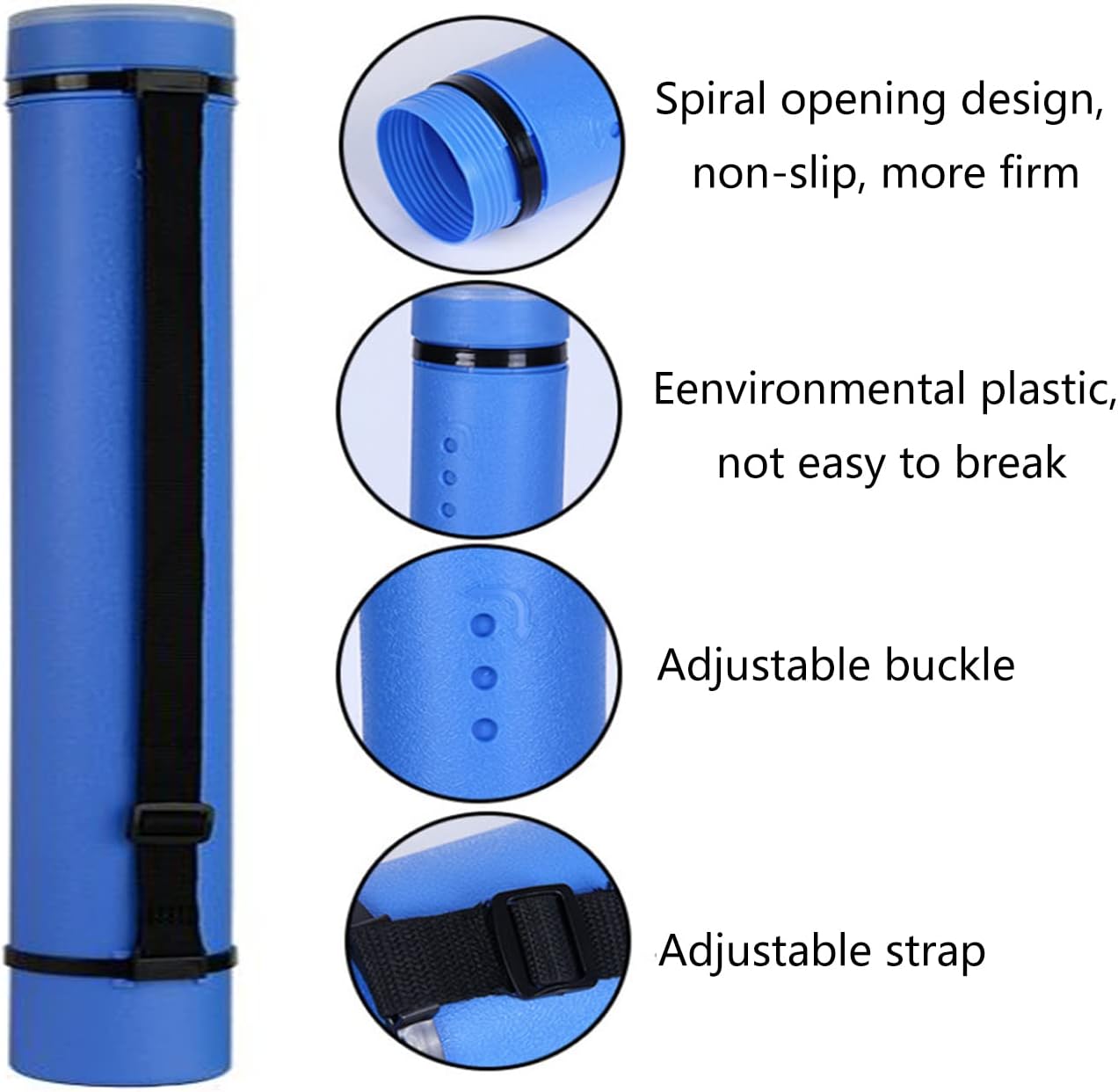 Poster Tube with Strap,2Pack Expandable Poster Storage Tubes Expand from 24.5" to 40" ,Waterproof Telescoping Blueprint Art Document Transport Carrying Tube