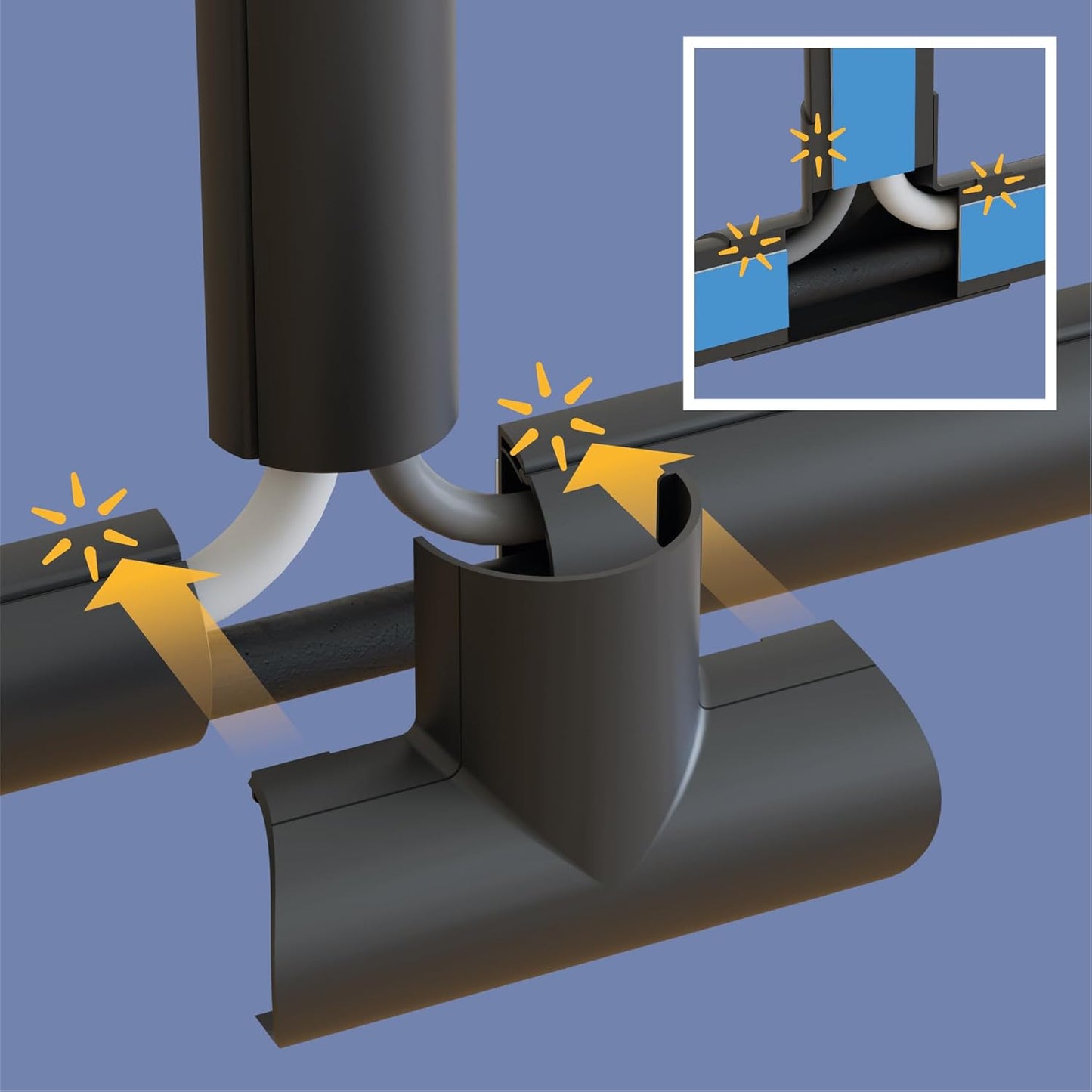 D-Line Medium Cable Raceway Accessory Pack, Join 1.18in x 0.59in Cord Cover Lengths, 10 Accessories Included, Hide Cords Around a Variety of Angles - Black