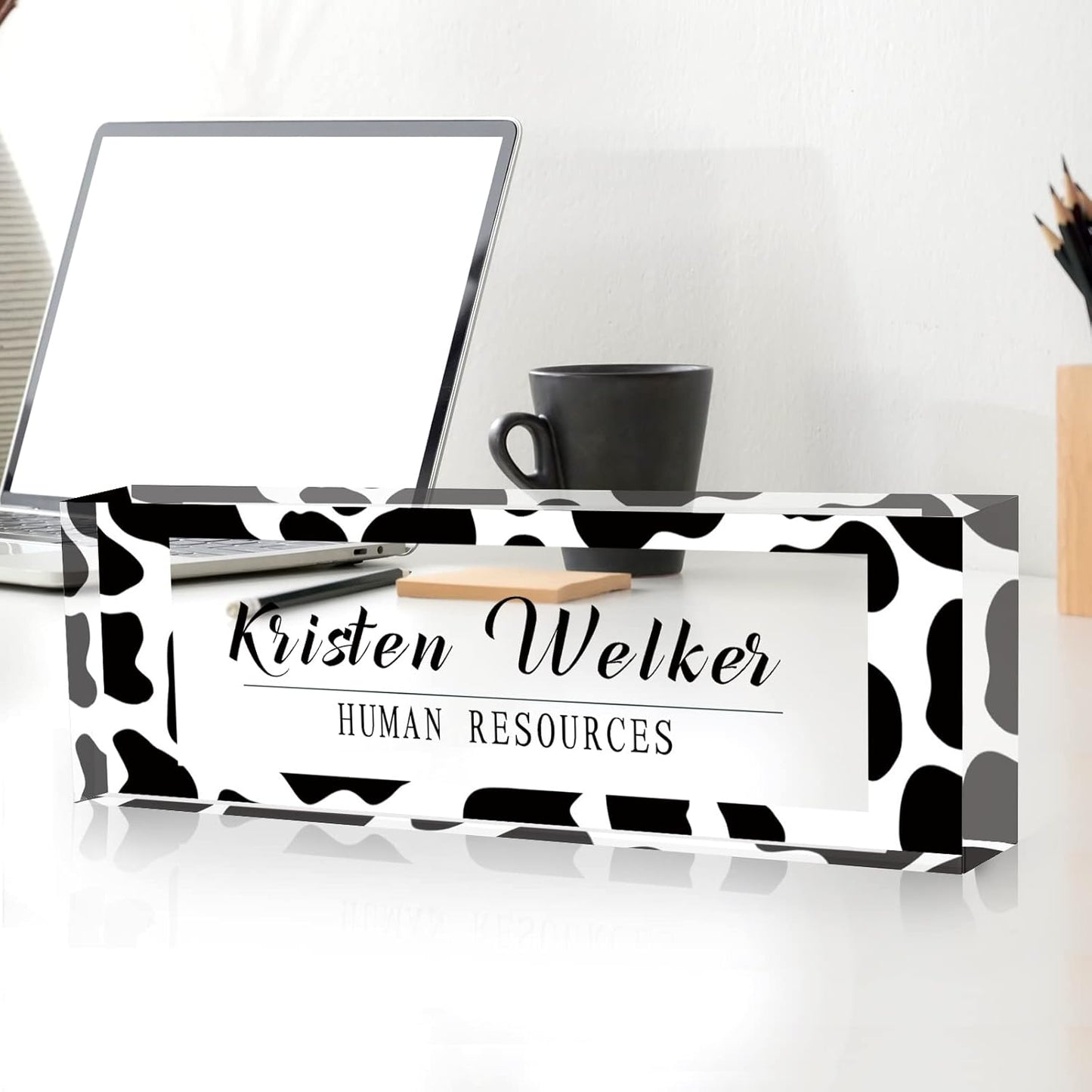 Gowelly Office Desk Name Plate Personalized |Custom Name Plates for Desk| Custom Employee Appreciation Gifts | Office Gifts for Women, Boss, Employee, Teacher, Social Worker-4