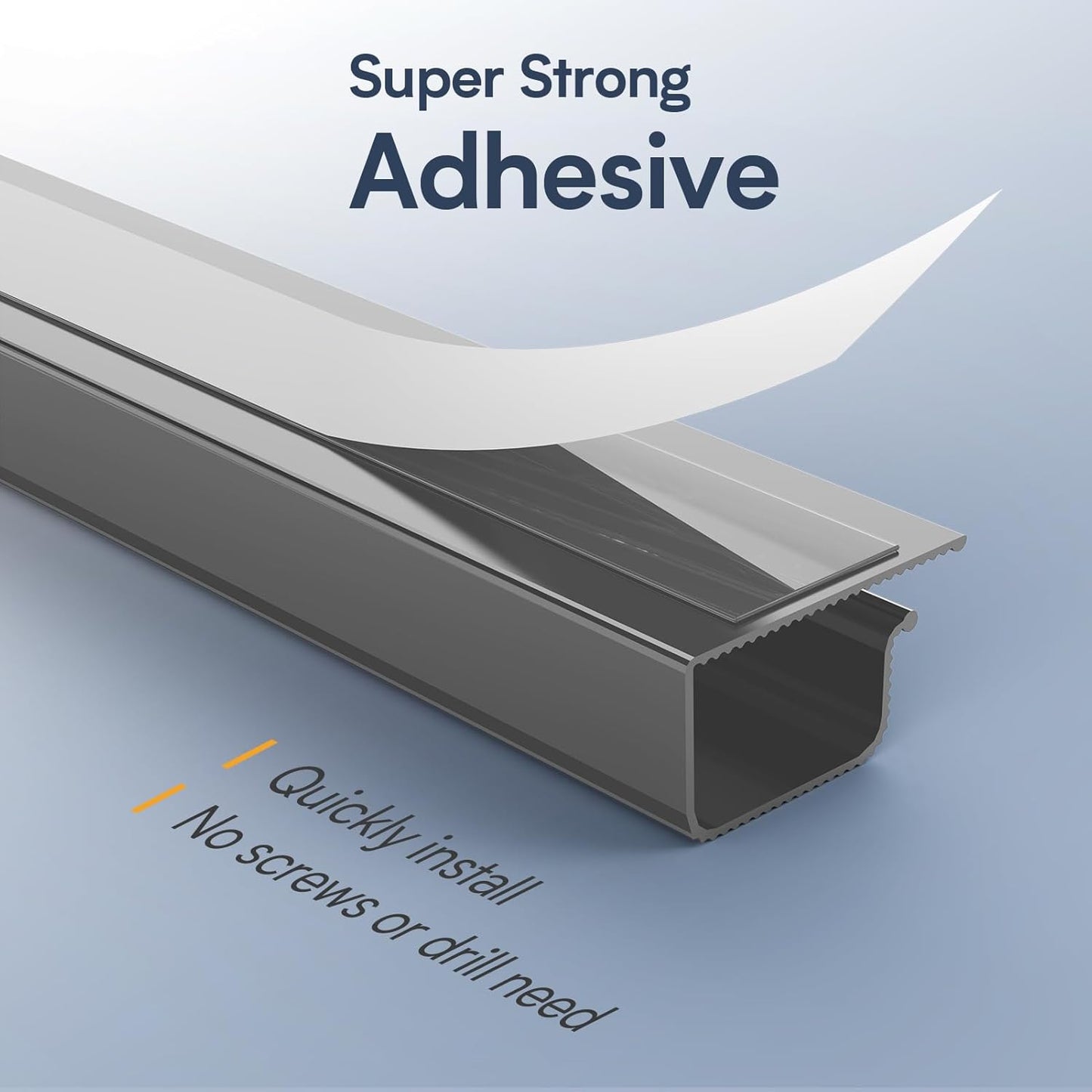 Delamu 62.8in Under Desk Cable Management, Safe & Tidy Cable Management Under Desks for Home & Office, 4 Pack Cord Organizer for Desk, Wire Organizer Kit, Grey