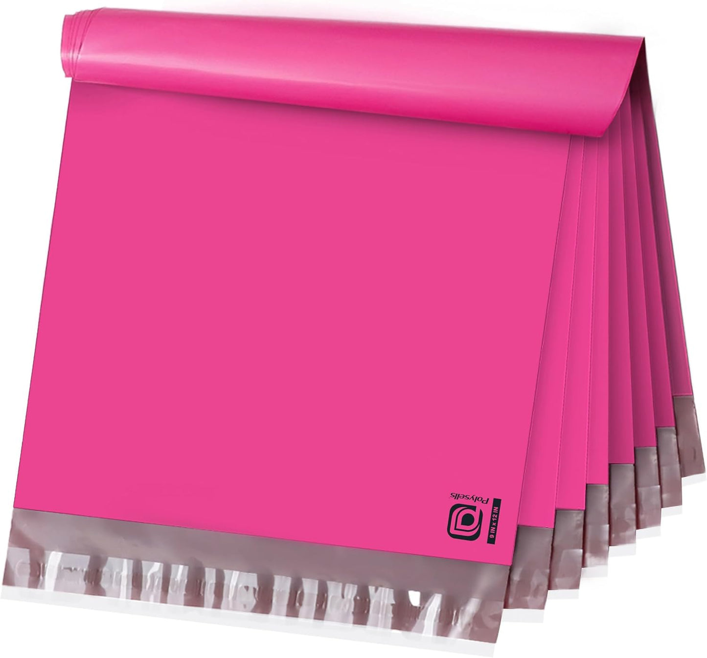 POLYSELLS 100 pcs 9x12 Inches Pink Poly Mailers Shipping Envelopes, Strong Adhesive Sealing, Waterproof, and Tear-resistant Postal Mailing Bags for Clothing, Books, and Accessories