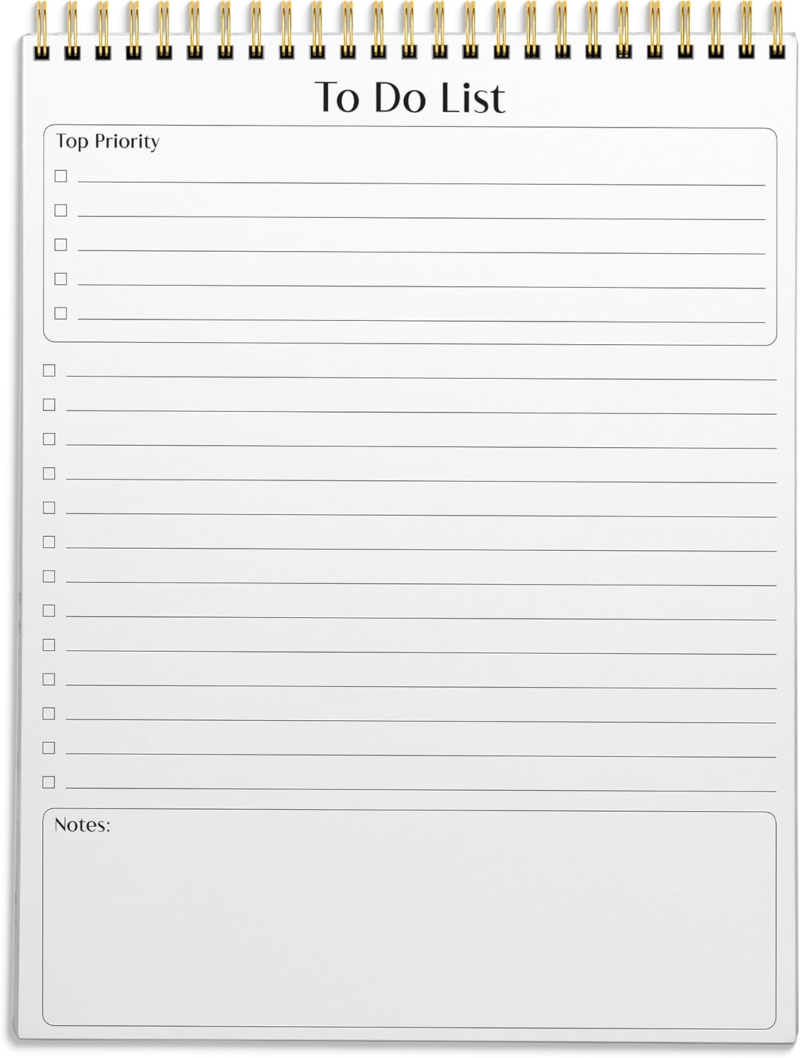 Better Office Products To Do List Notepad, 8.5" x 11", Planning Note Pad, 50 Sheets, Double Wire Spiral, Daily Agenda Productivity Checklist Organizer,(1 Pack)