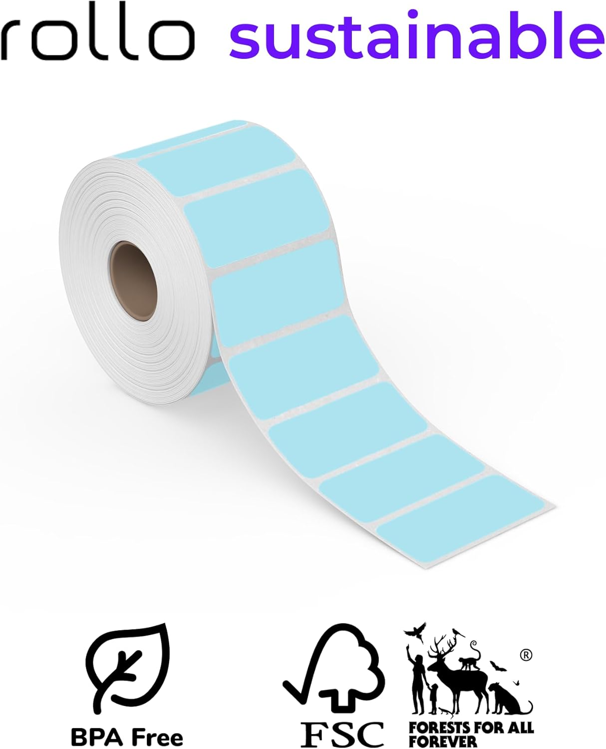 Rollo Direct Thermal 2x1 Sticker Labels - Roll of 1,000 Pink Thermal Labels - Multi-Purpose Thermal Printer Stickers